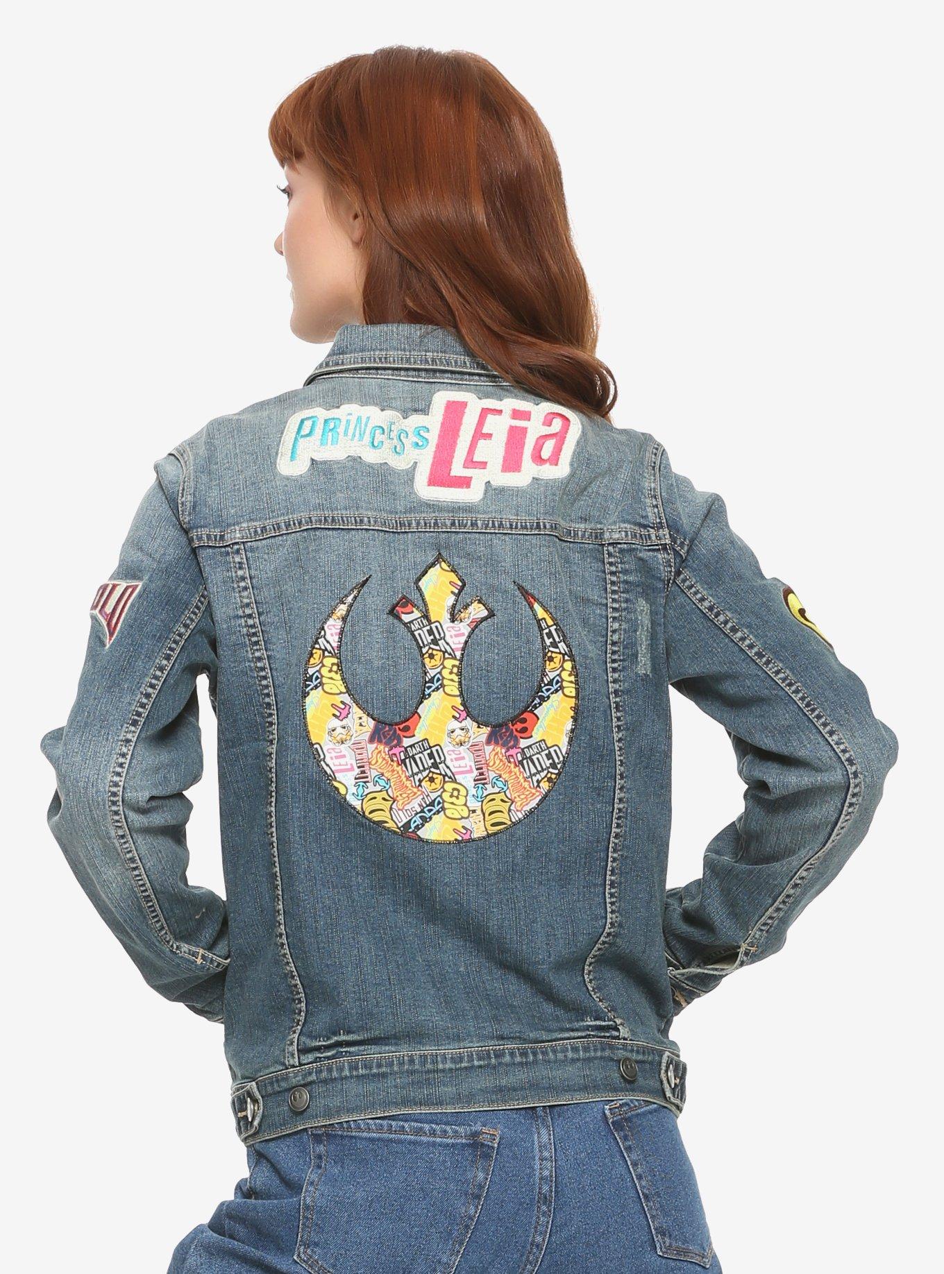 Star Wars Princess Leia Patched Denim Jacket, , alternate