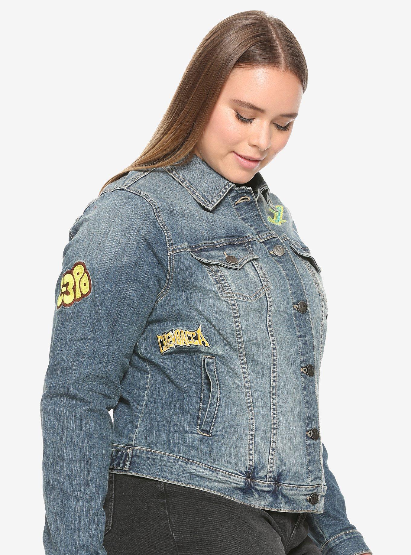 Star Wars Princess Leia Patched Denim Jacket Plus Size, , alternate