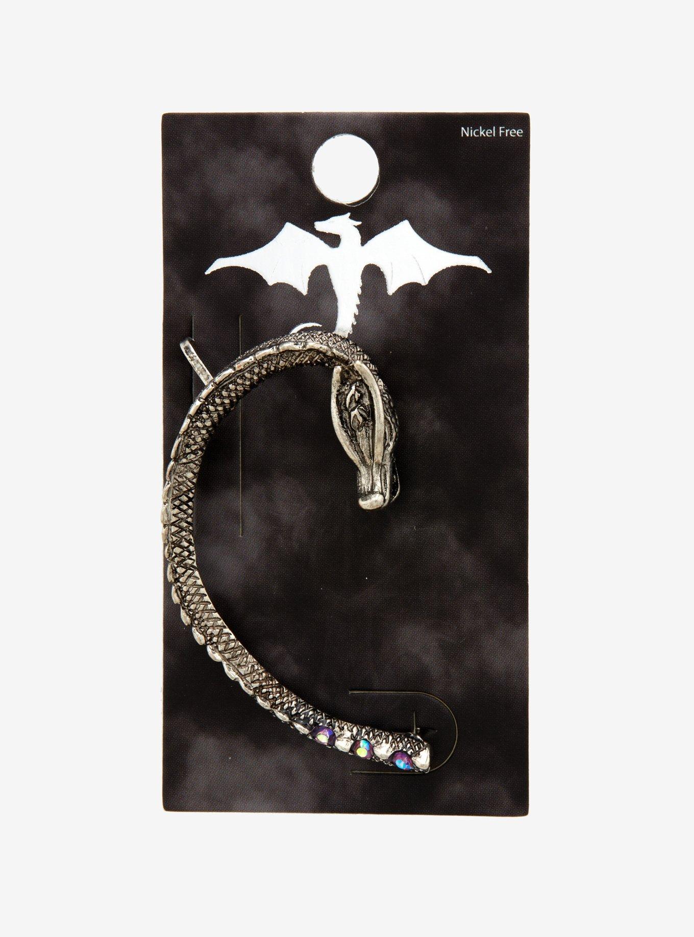Dragon Faux Tunnel Ear Cuff, , alternate