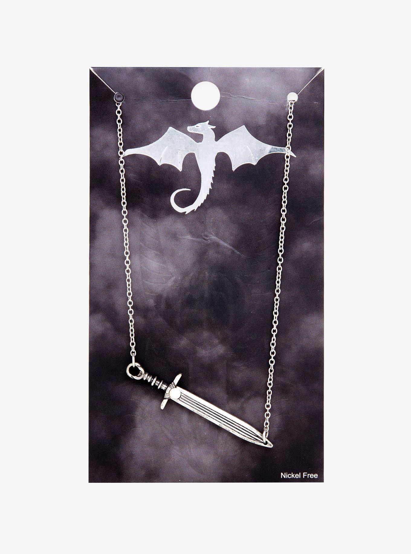 Sword Opalescent Gem Necklace, , alternate