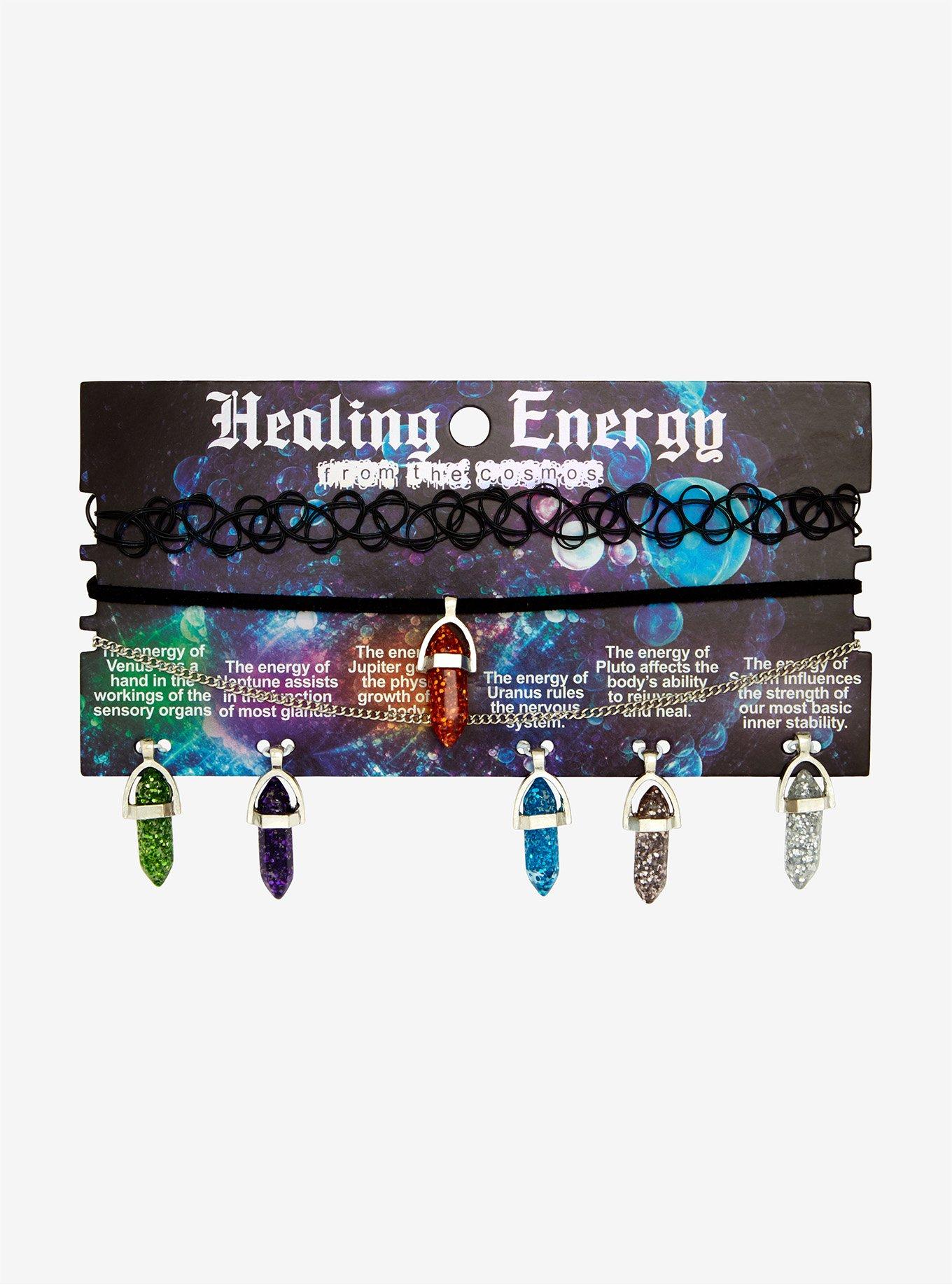 Healing Energy Crystal Multi Charm Choker Set, , alternate