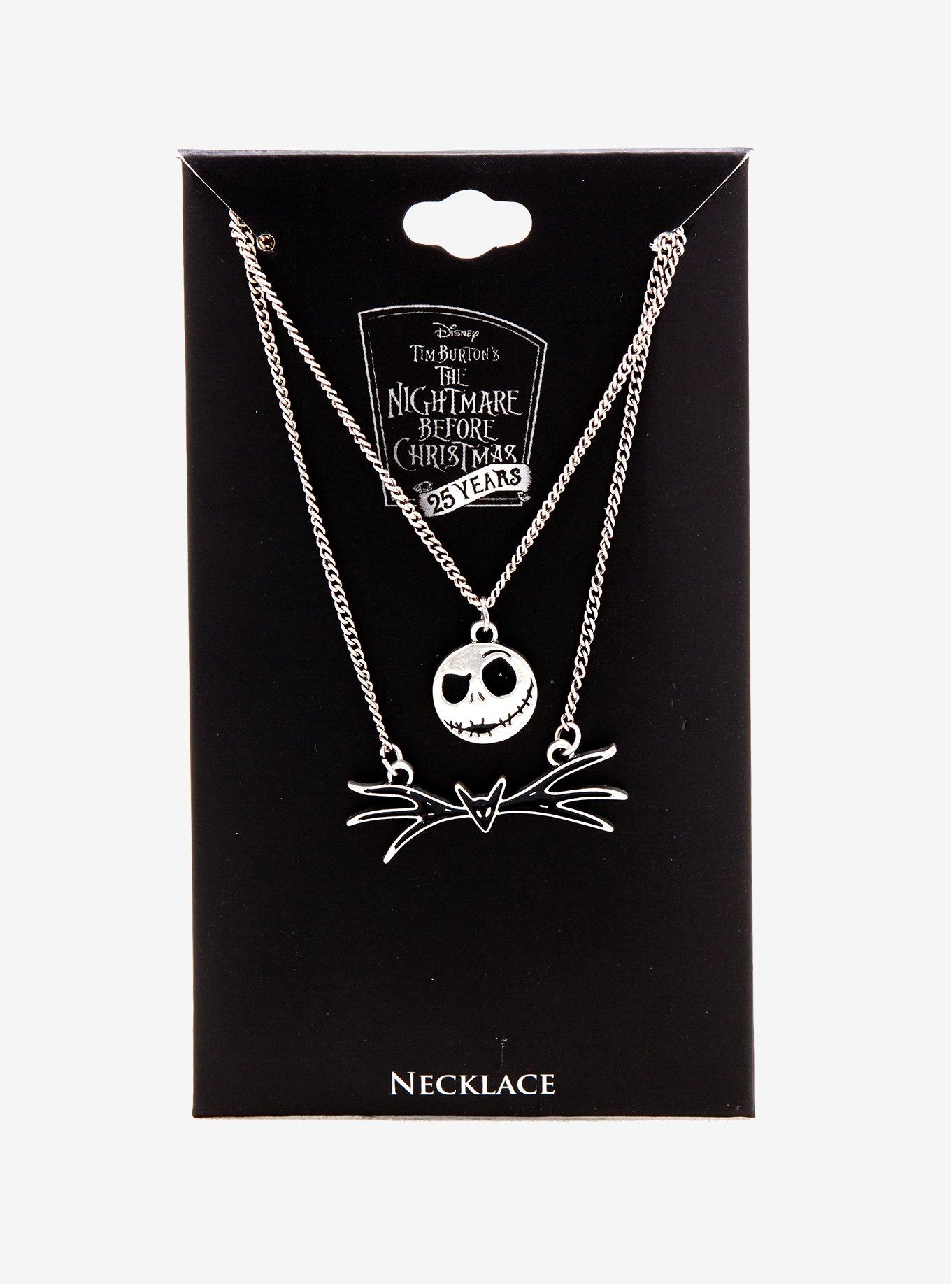 The Nightmare Before Christmas Jack's Head & Bat Bow Layered Necklace, , alternate - view 3