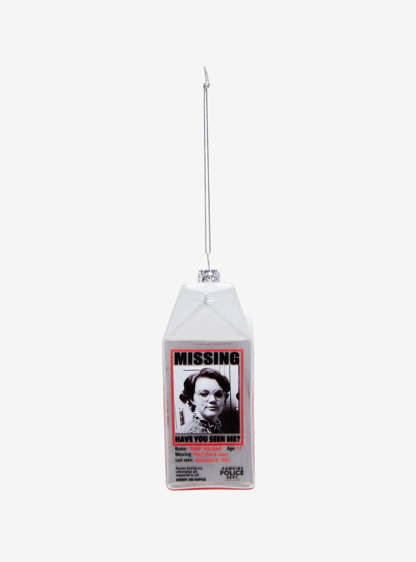 Stranger Things Missing Barb Milk Carton Glass Ornament, , alternate