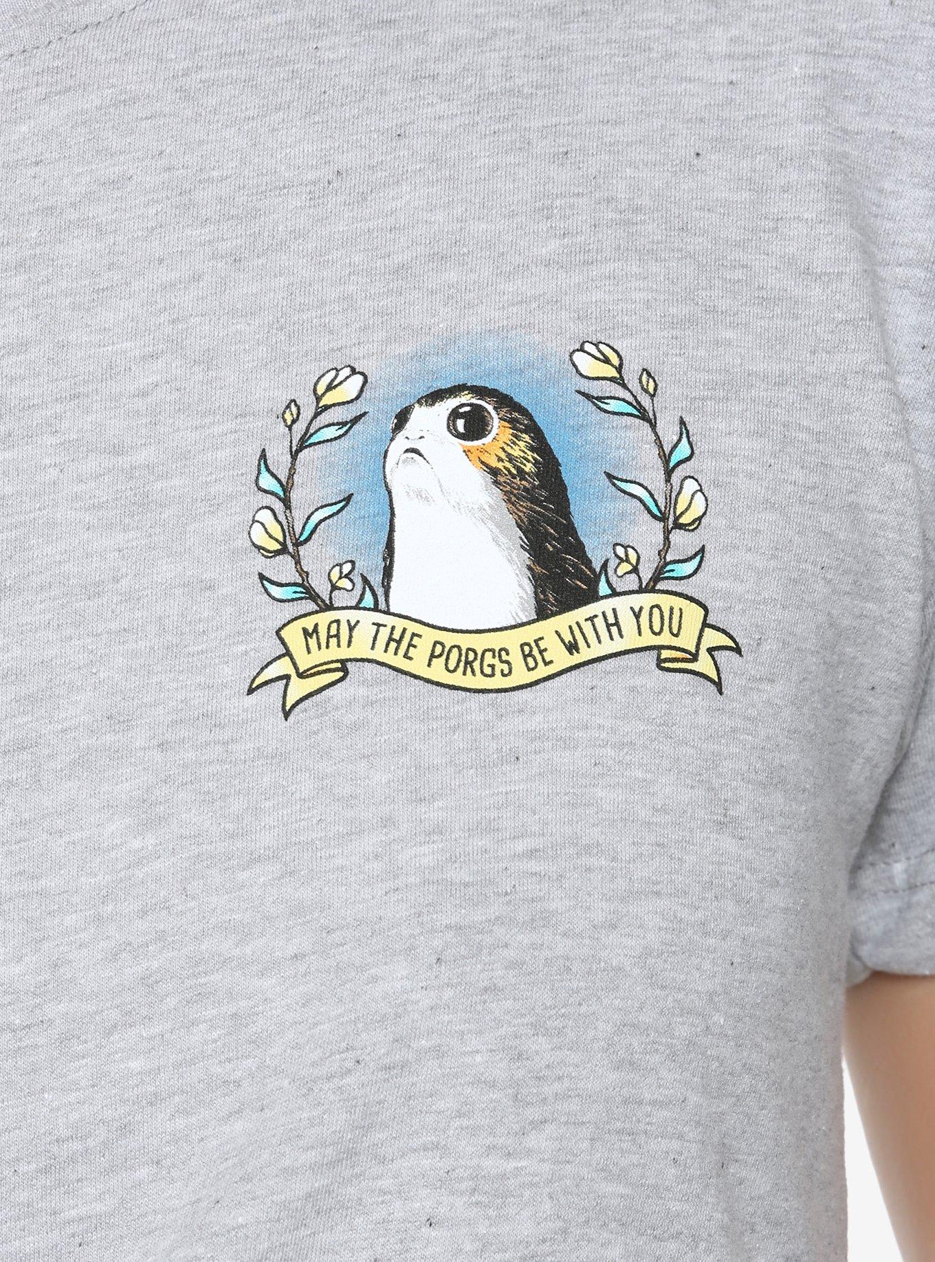 Star Wars Porgs Floral Banner Womens T-Shirt - BoxLunch Exclusive, , alternate