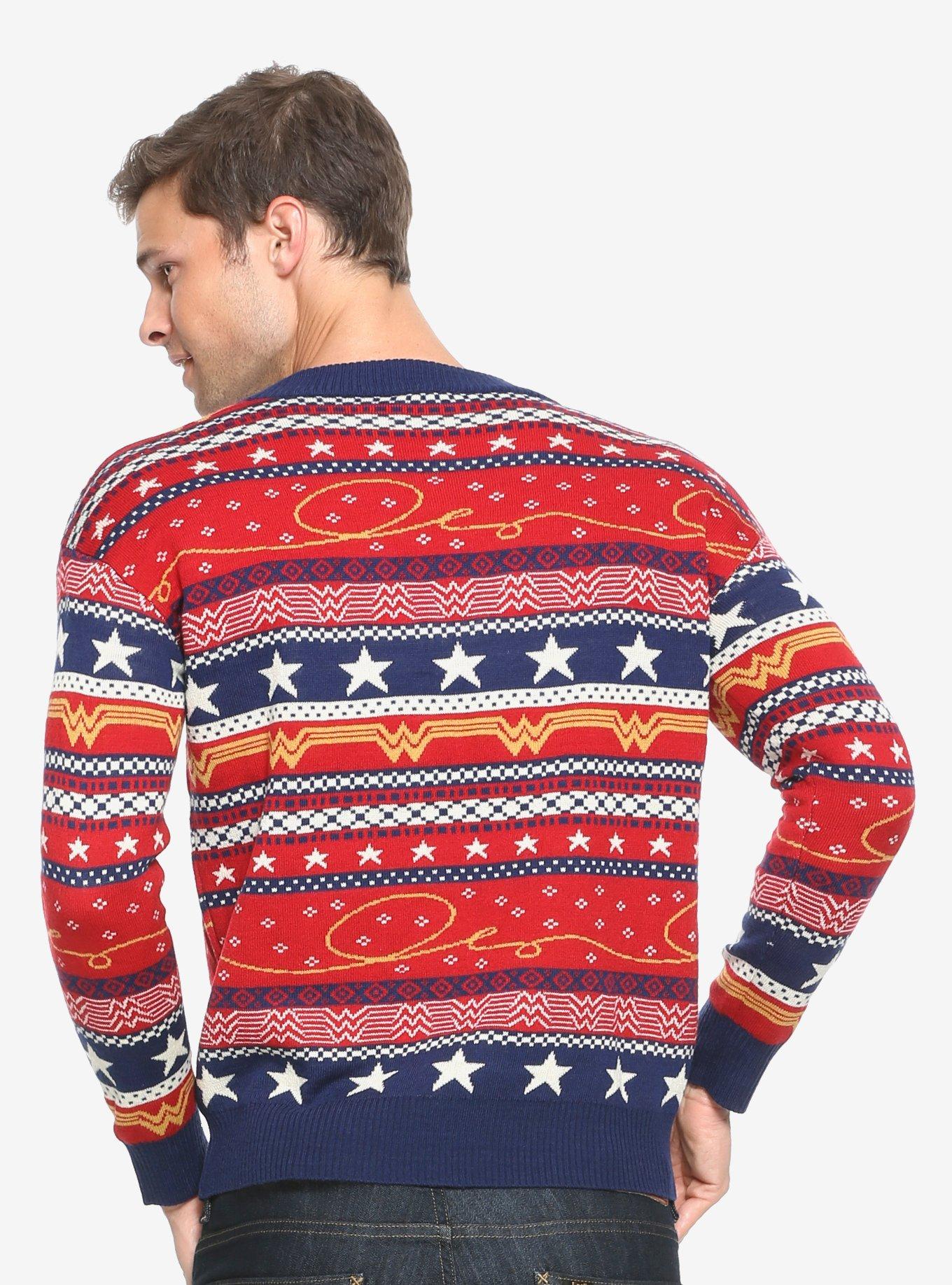 DC Comics Wonder Woman Holiday Sweater - BoxLunch Exclusive, , alternate