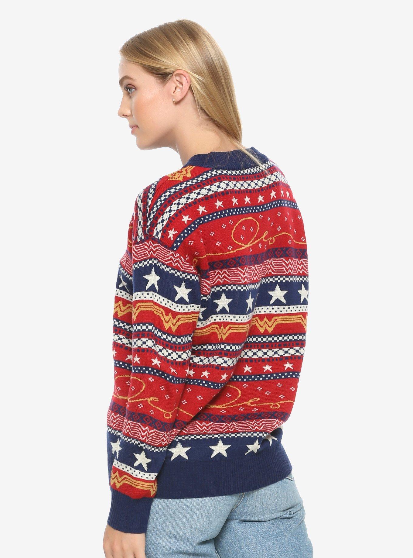 DC Comics Wonder Woman Holiday Sweater - BoxLunch Exclusive, , alternate