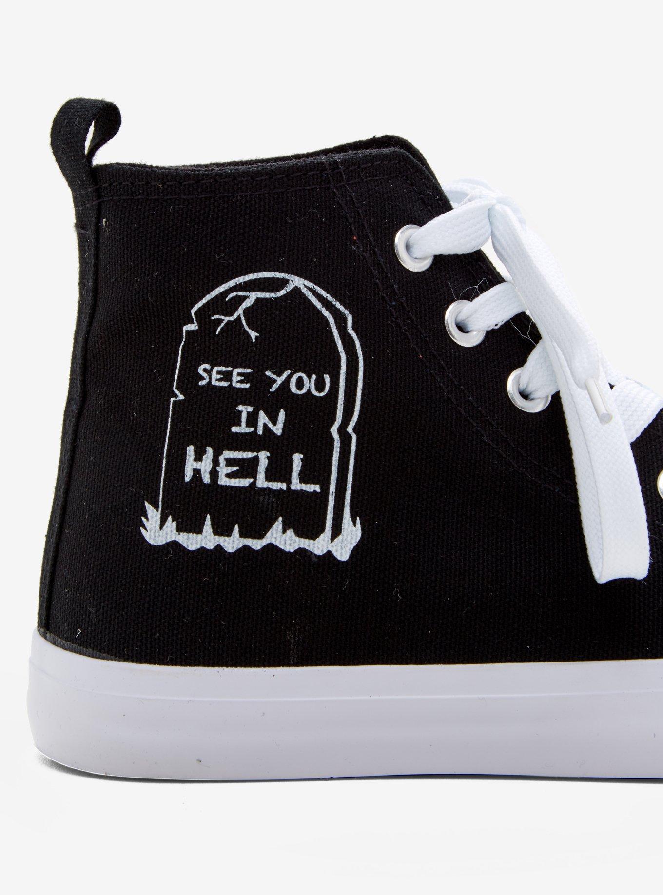 See You In Hell Gravestone Hi-Top Sneakers, , alternate