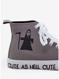 Grey & White Grim Reaper Cute As Hell Hi-Top Sneakers, , alternate