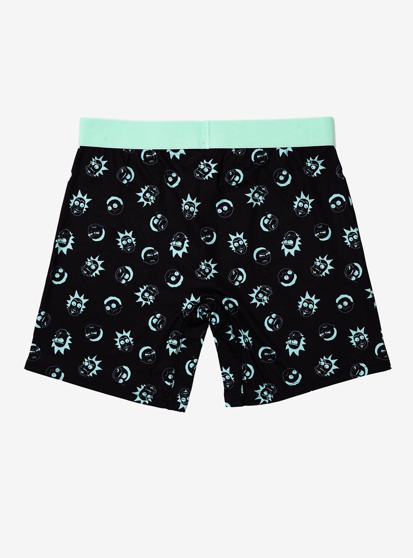 Rick & Morty Aqua Boxer Briefs - BoxLunch Exclusive, , alternate
