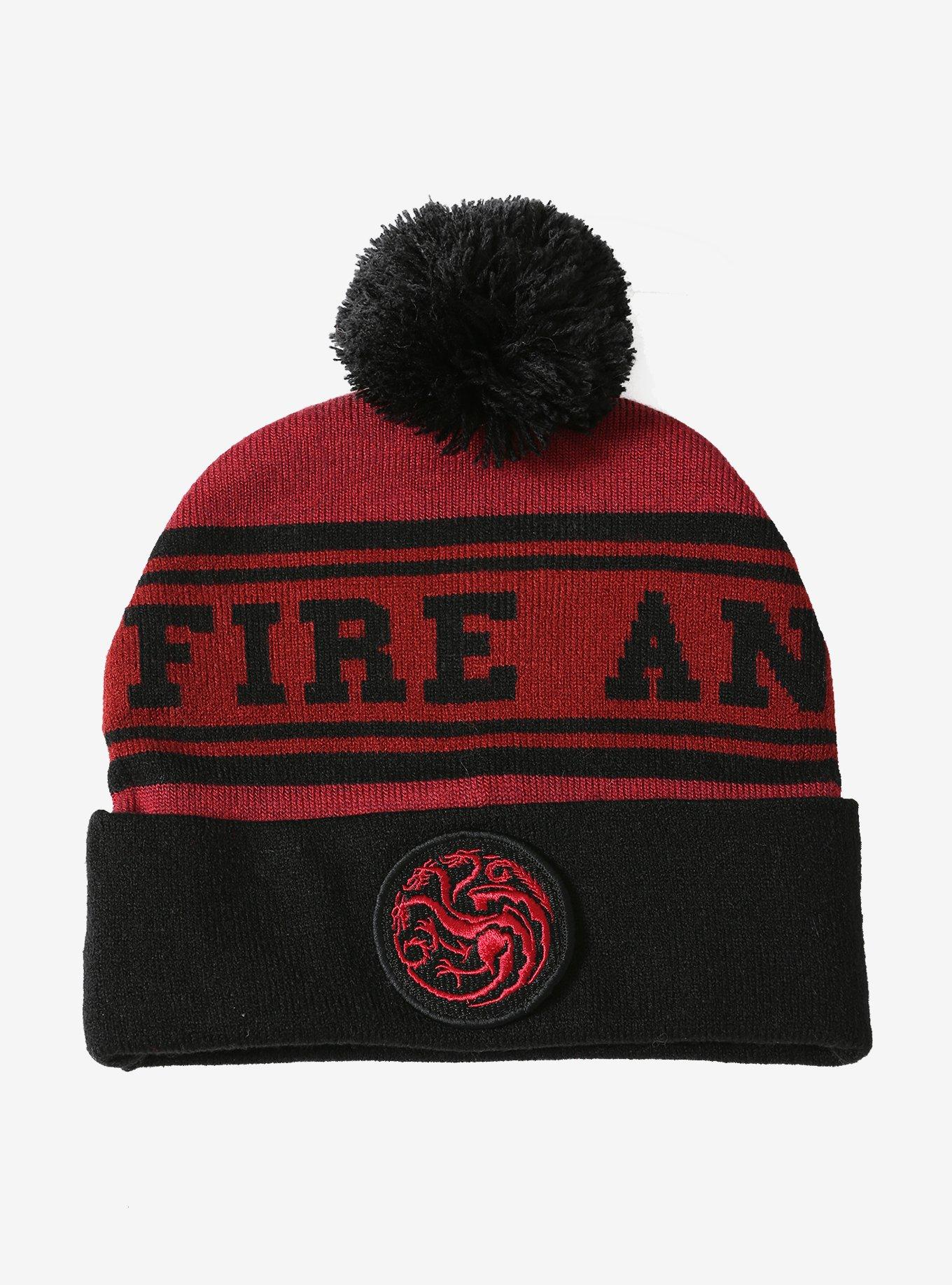 Game Of Thrones Targaryen Sigil Pom Watchman Beanie, , alternate