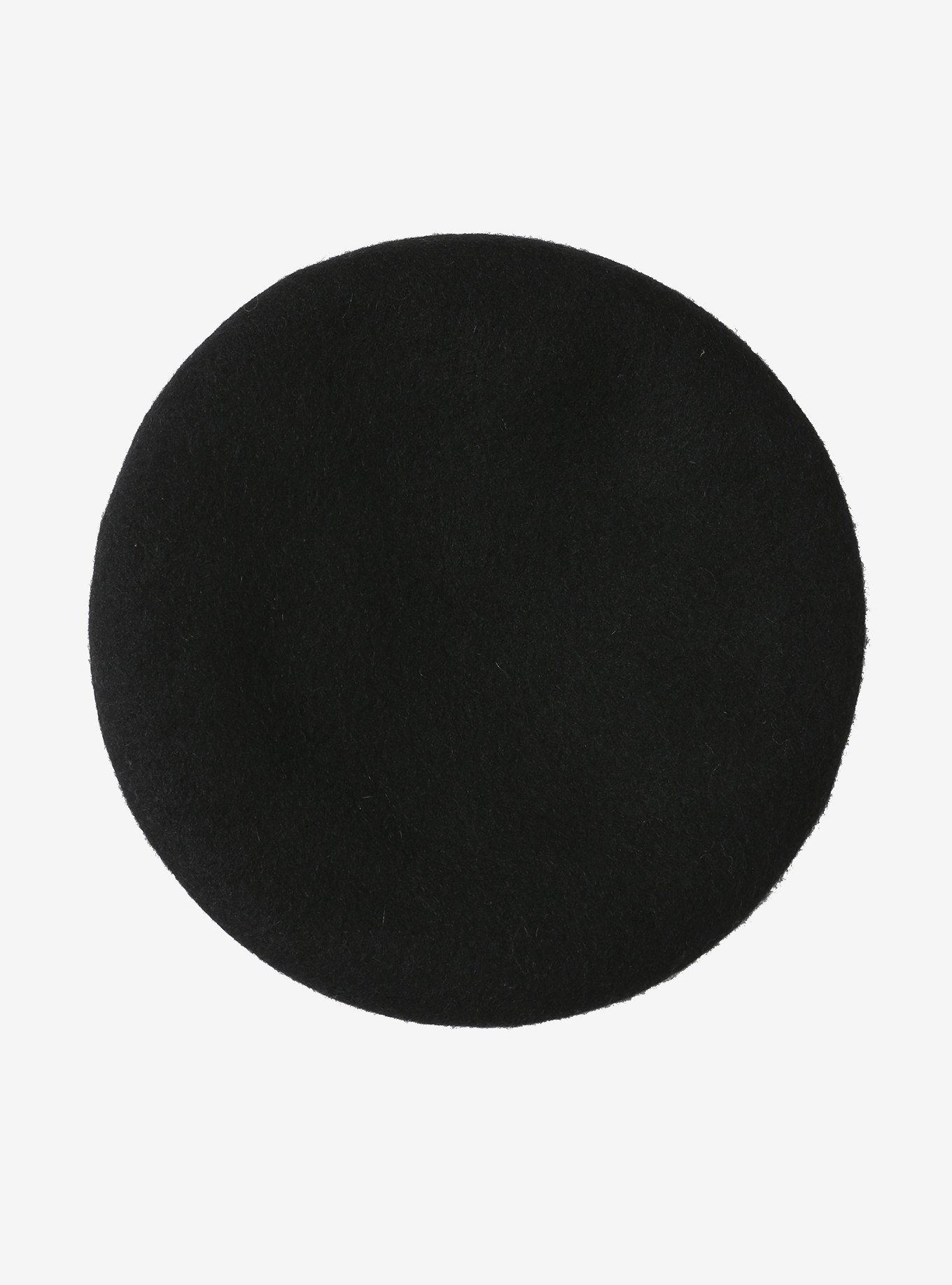 Black Wool Beret, , alternate