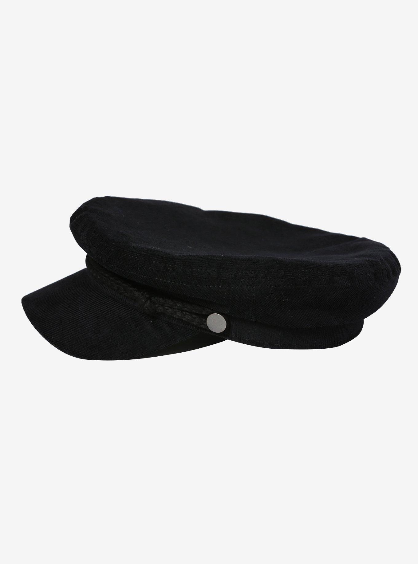 Black Corduroy Fiddler Hat, , alternate