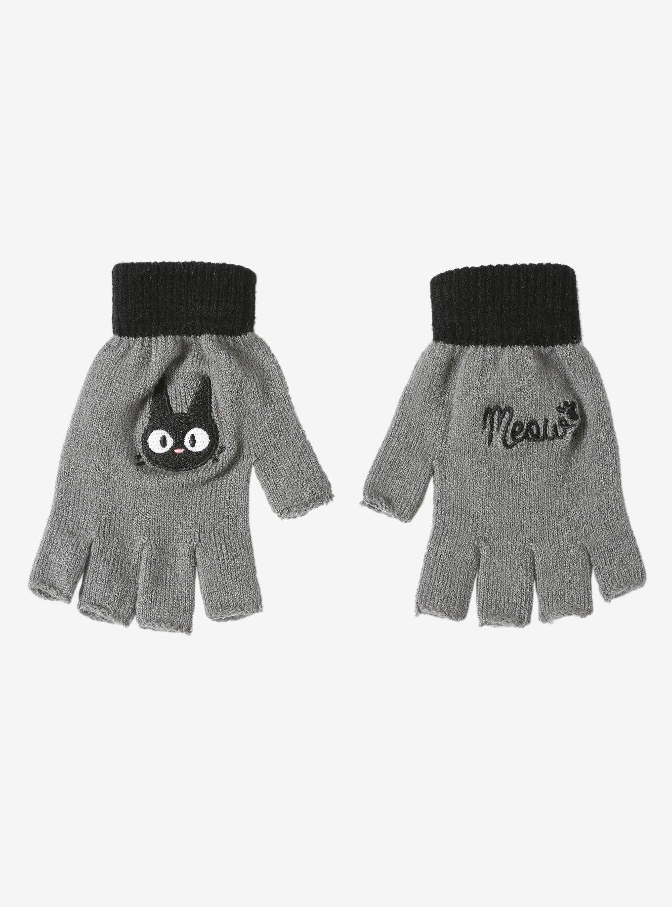 Studio Ghibli Kiki's Delivery Service Jiji Fingerless Gloves, , alternate