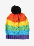 Rainbow Knit Pom Beanie, , alternate