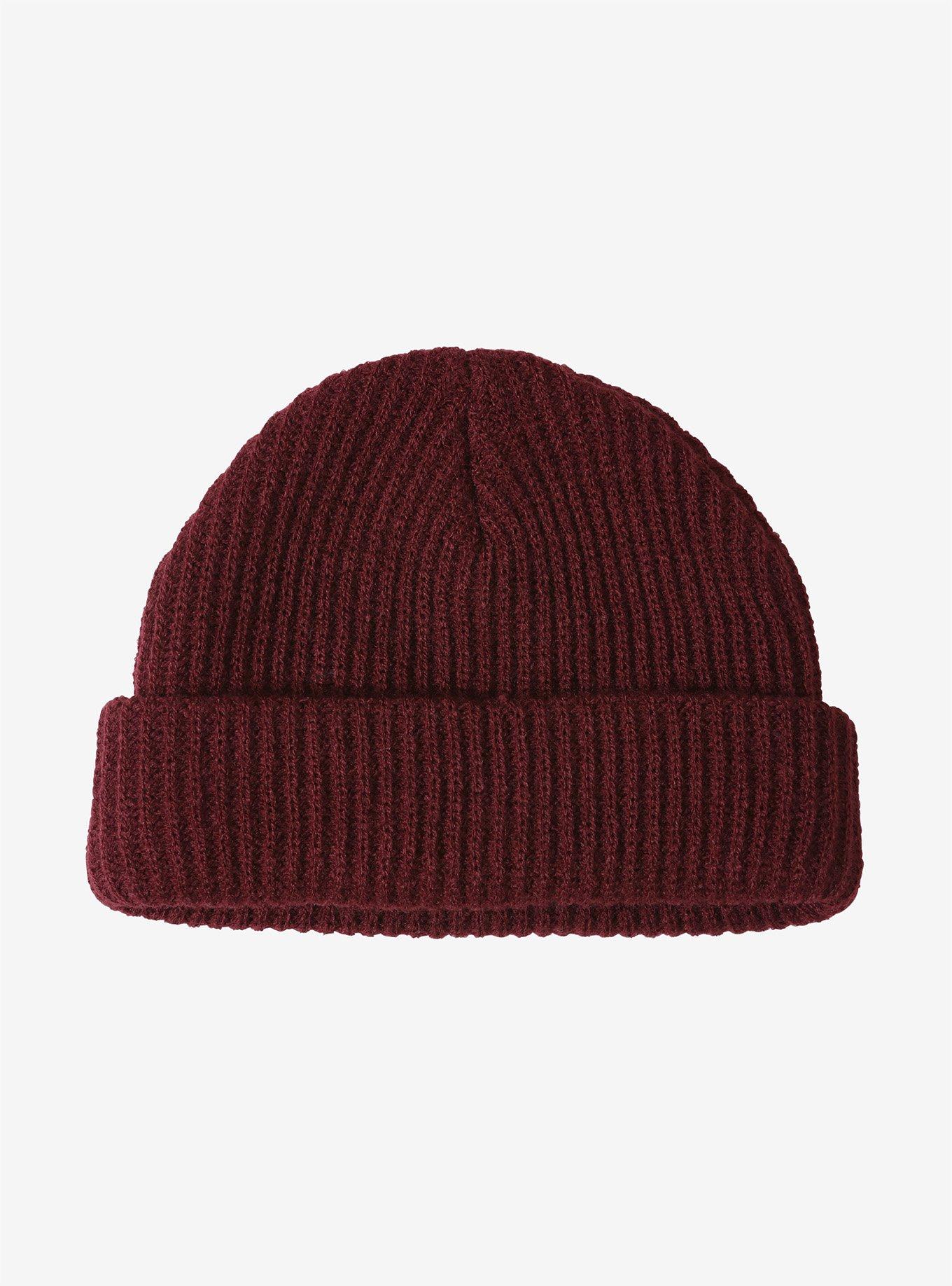 Maroon Skull Cap Beanie, , alternate