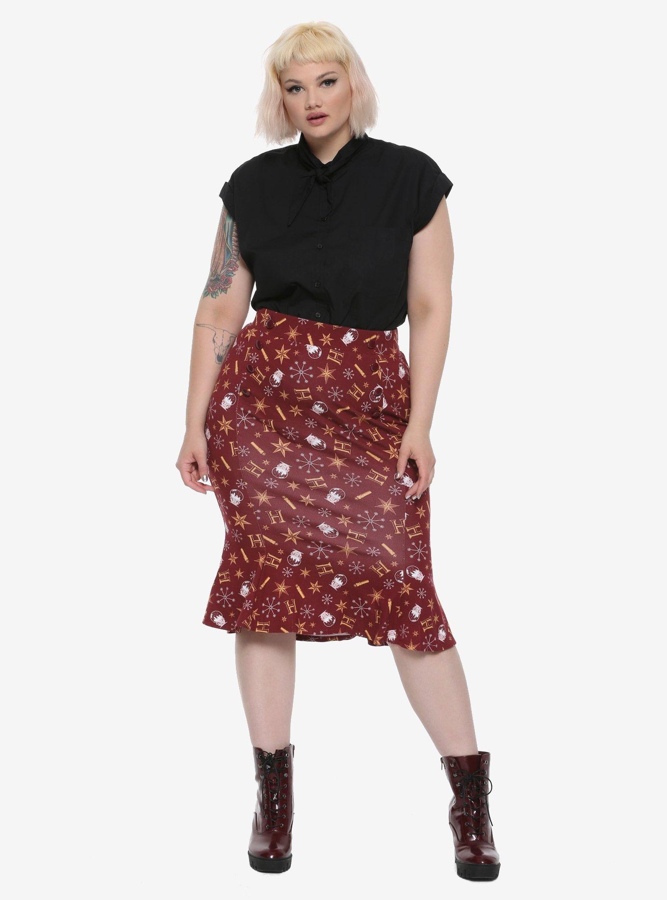 Harry Potter Retro Holiday Skirt Plus Size, , alternate