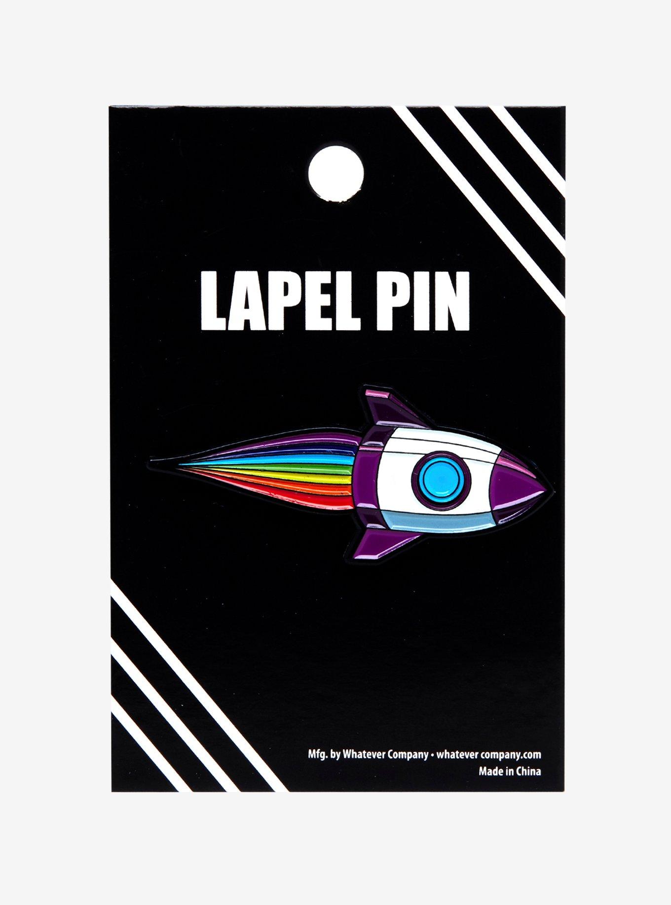 Rainbow Rocket Enamel Pin, , alternate