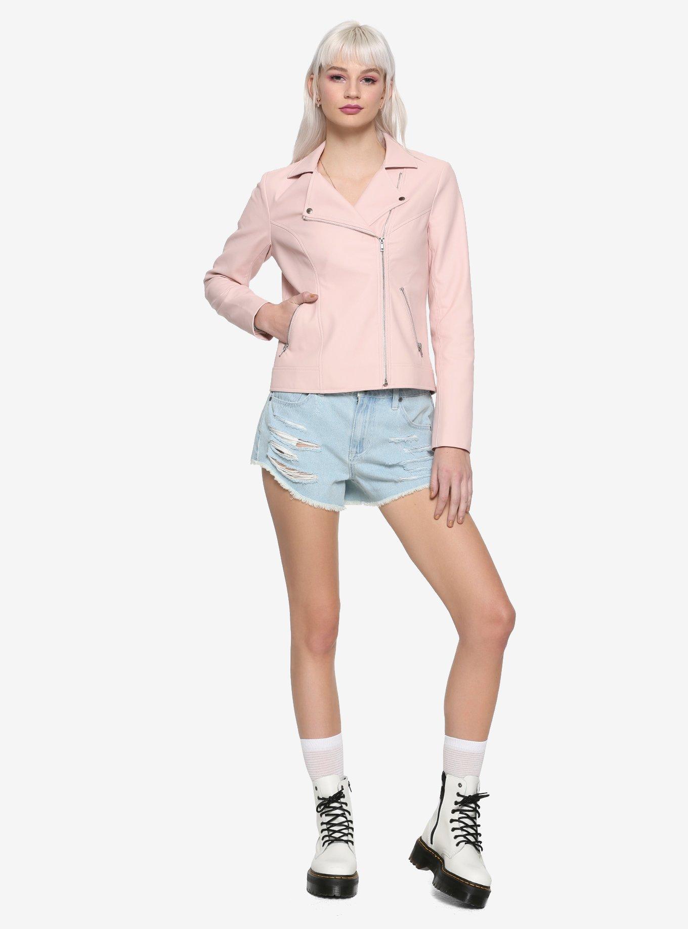 Sailor Moon In The Name Of The Moon Pink Girls Faux Leather Moto Jacket Hot Topic Exclusive, , alternate
