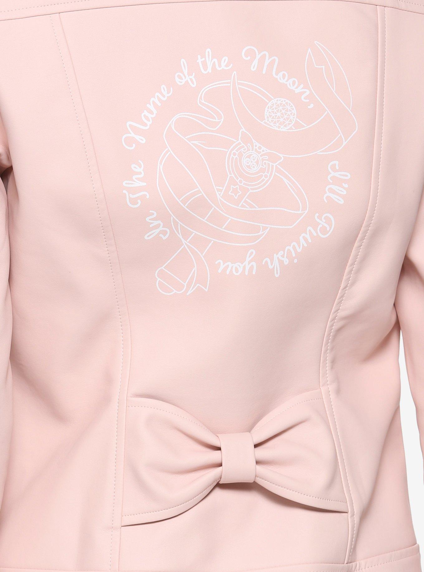 Sailor Moon In The Name Of The Moon Pink Girls Faux Leather Moto Jacket Hot Topic Exclusive, , alternate