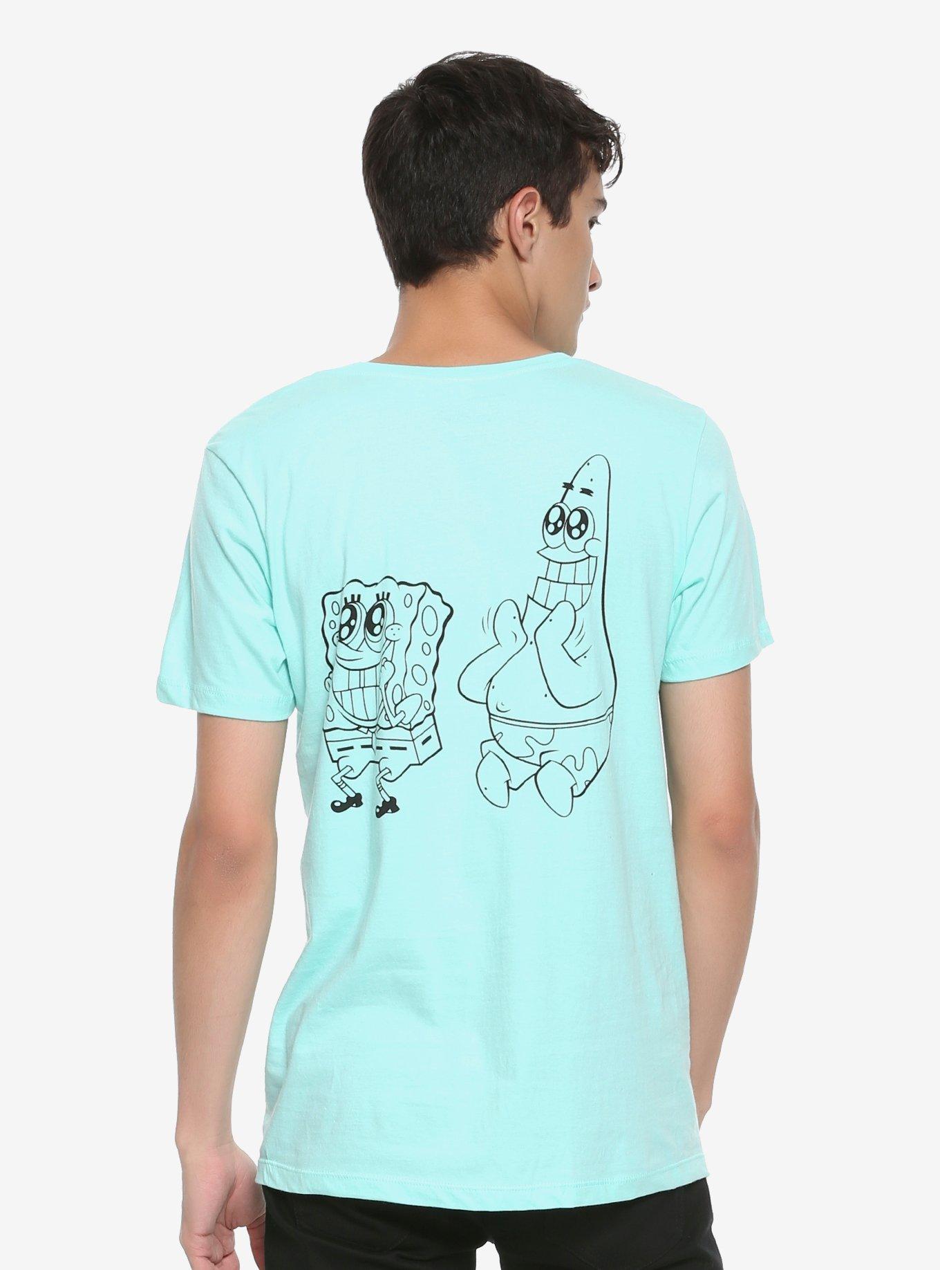 SpongeBob SquarePants Mermaid Man Line Drawing T-Shirt, AQUA, alternate