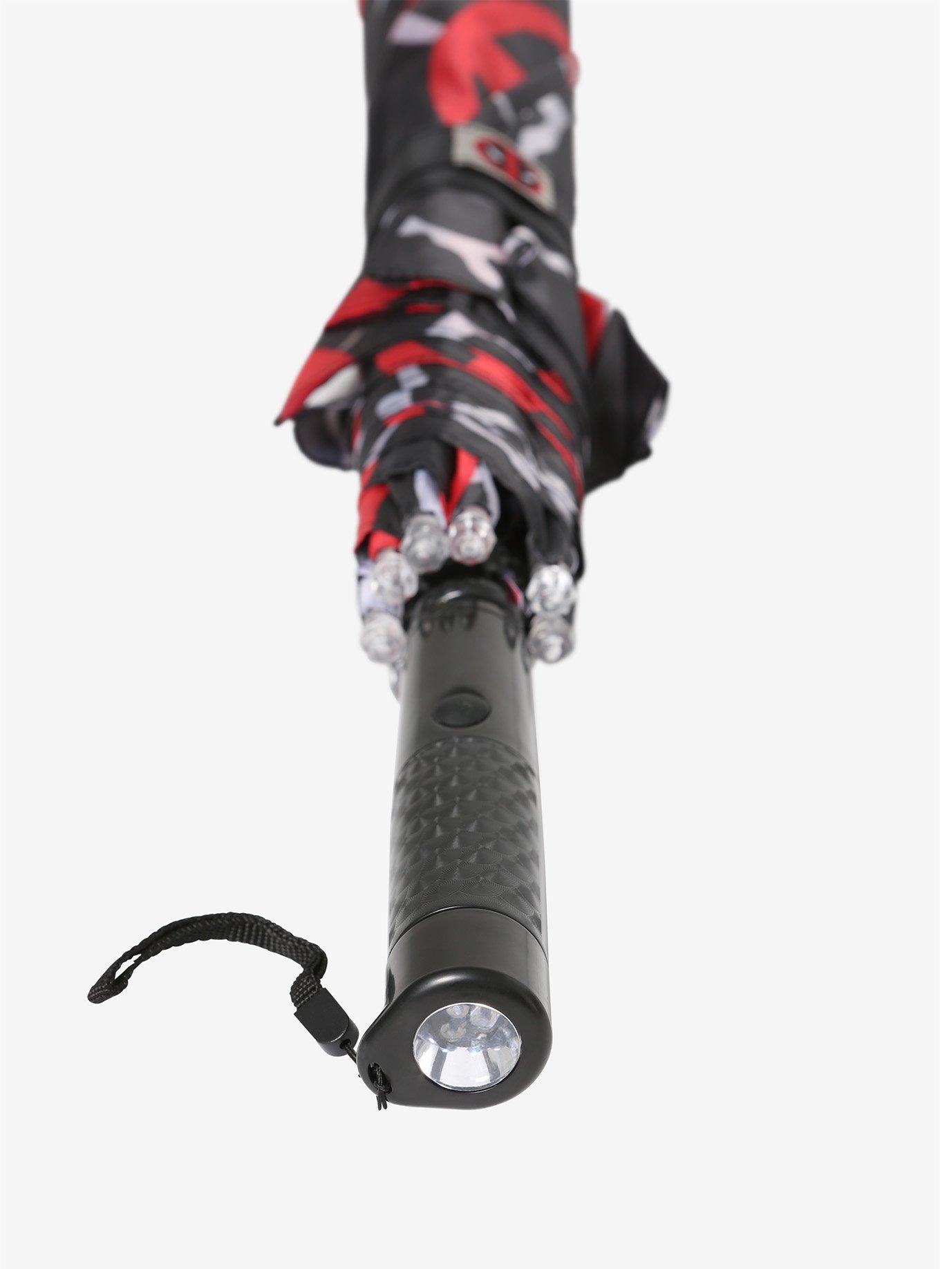 Marvel Deadpool Logo LED Flashlight Umbrella, , alternate