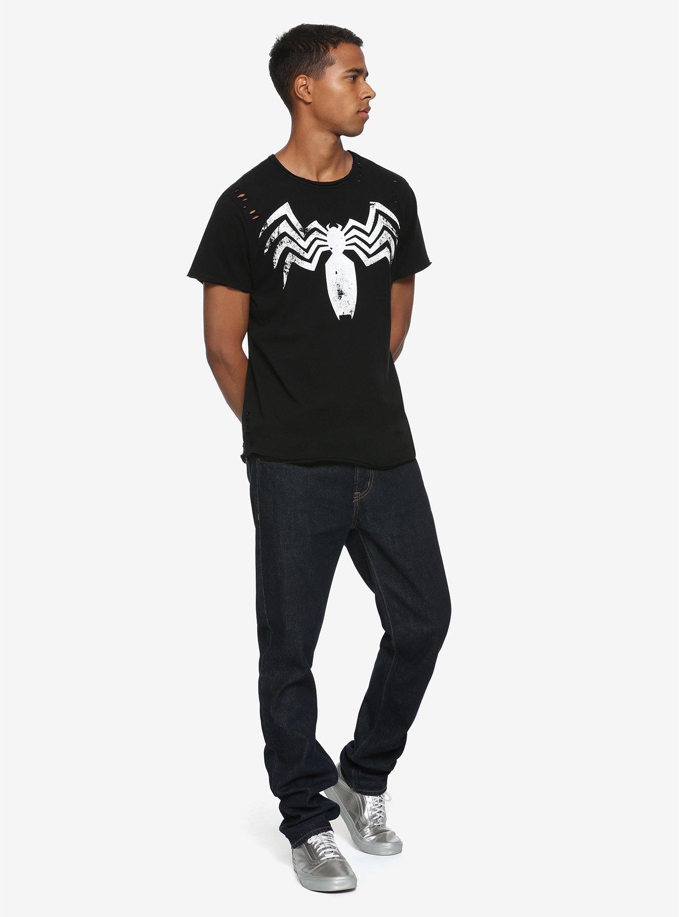 Our Universe Marvel Venom Distressed Logo T-Shirt, BLACK, alternate