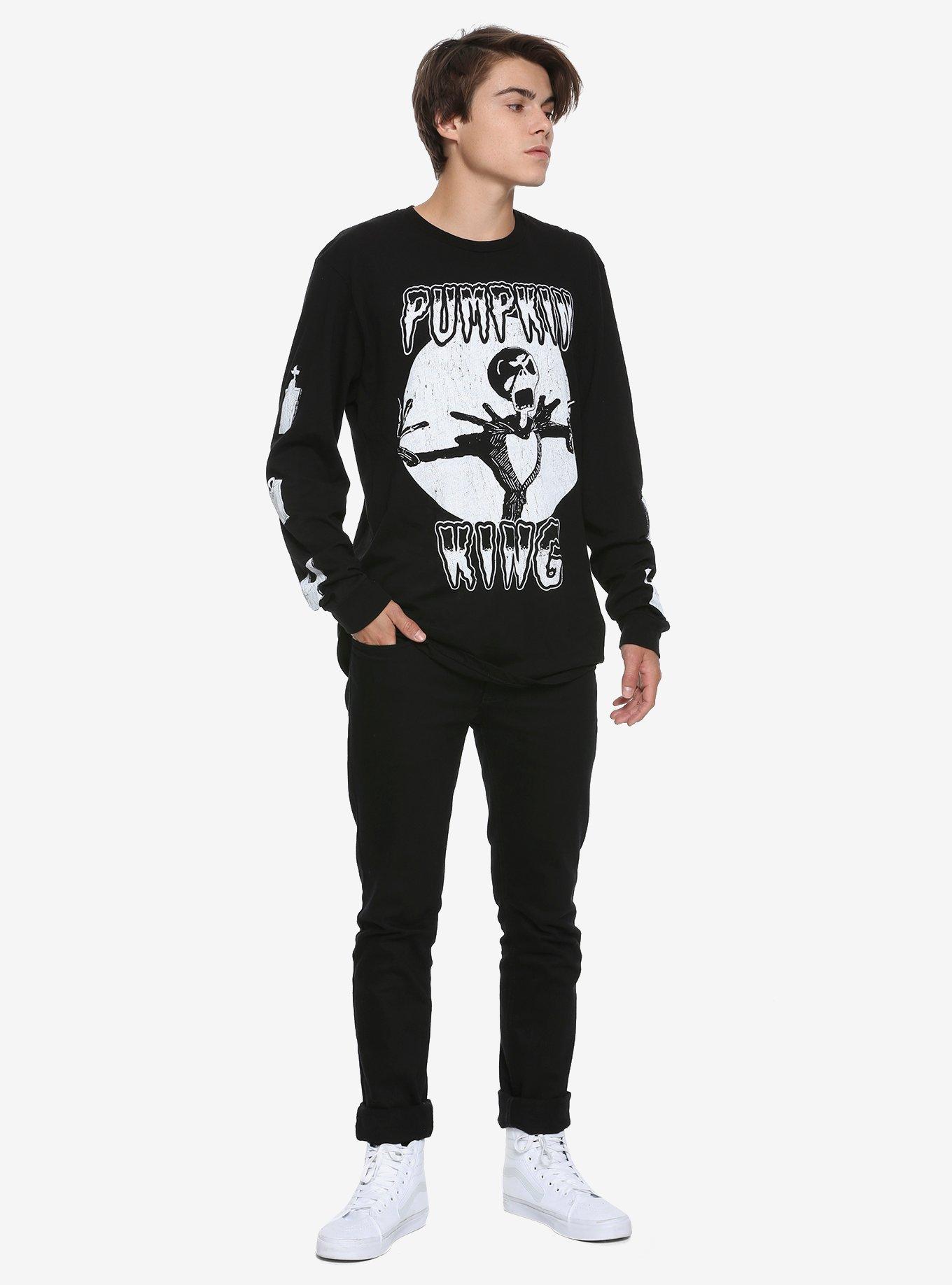 The Nightmare Before Christmas Pumpkin King Long-Sleeve T-Shirt Hot Topic Exclusive, BLACK, alternate