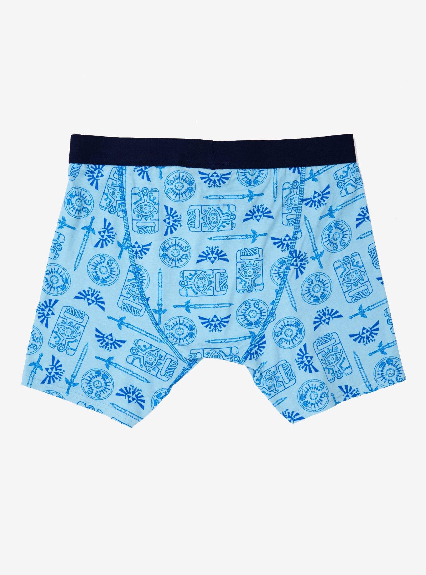 Nintendo The Legend Of Zelda Blue Tonal Icons Boxer Briefs - BoxLunch Exclusive, , alternate