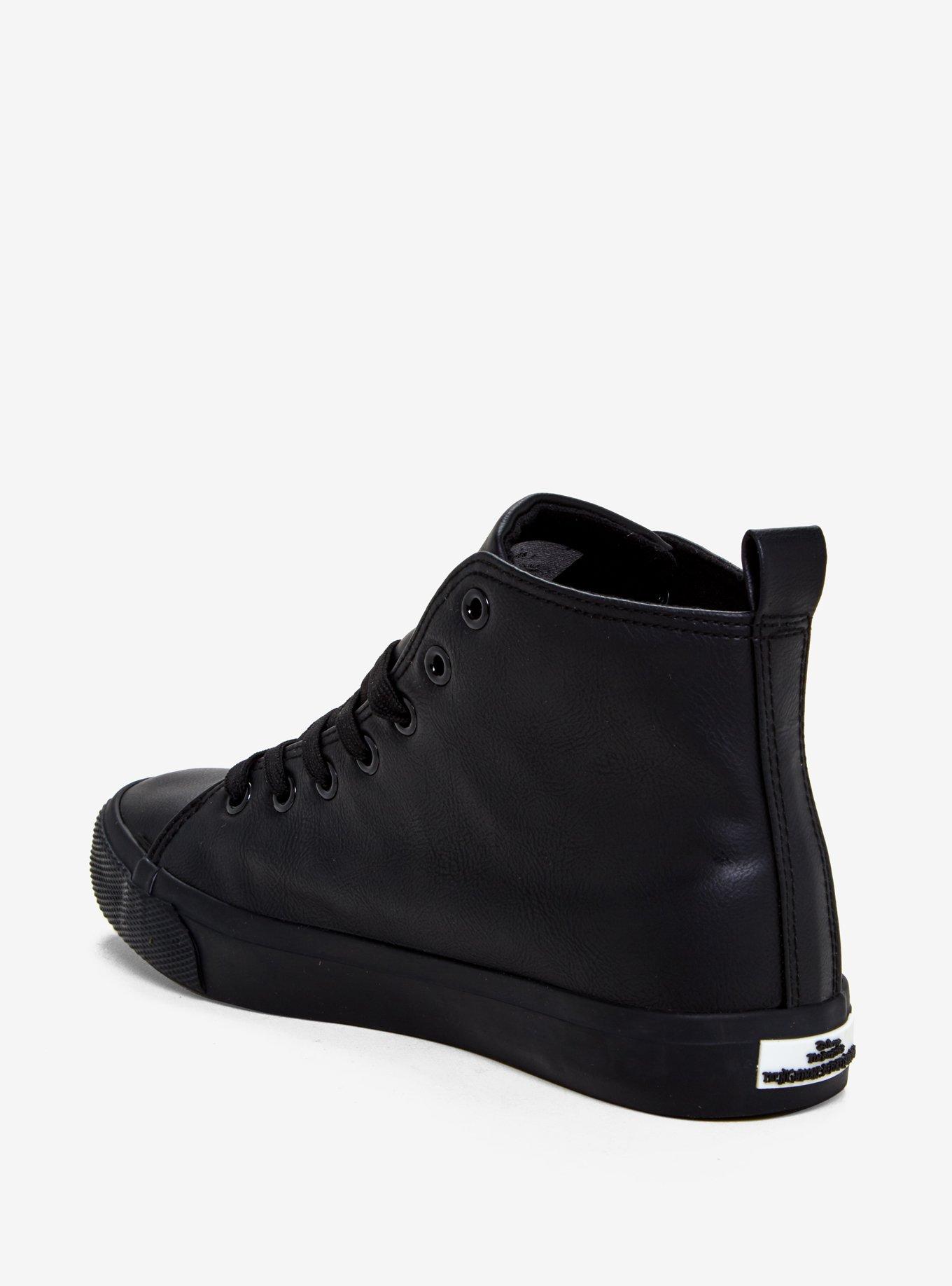 The Nightmare Before Christmas Patches Faux Leather Hi-Top Sneakers, BLACK, alternate