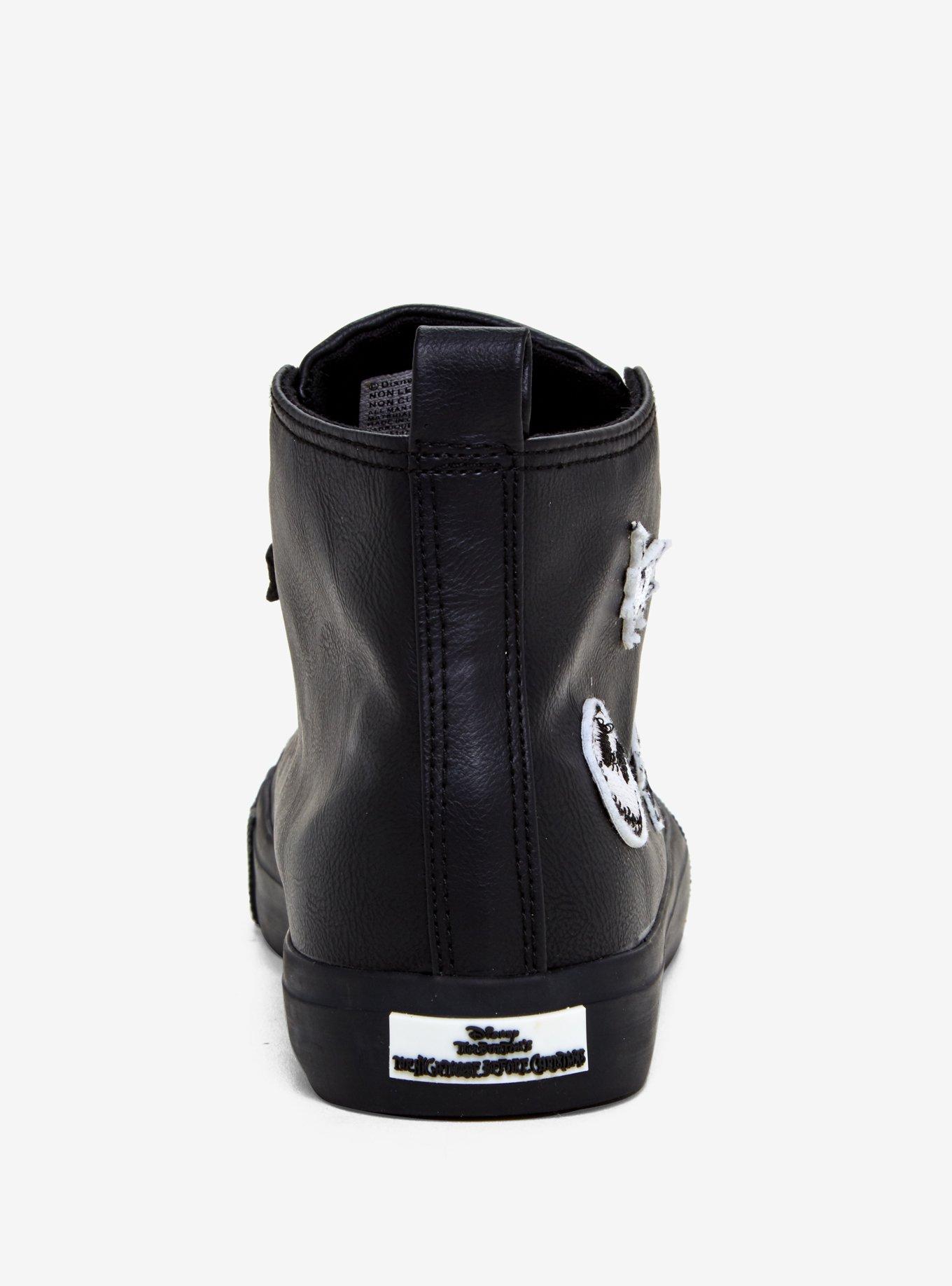 The Nightmare Before Christmas Patches Faux Leather Hi-Top Sneakers, BLACK, alternate