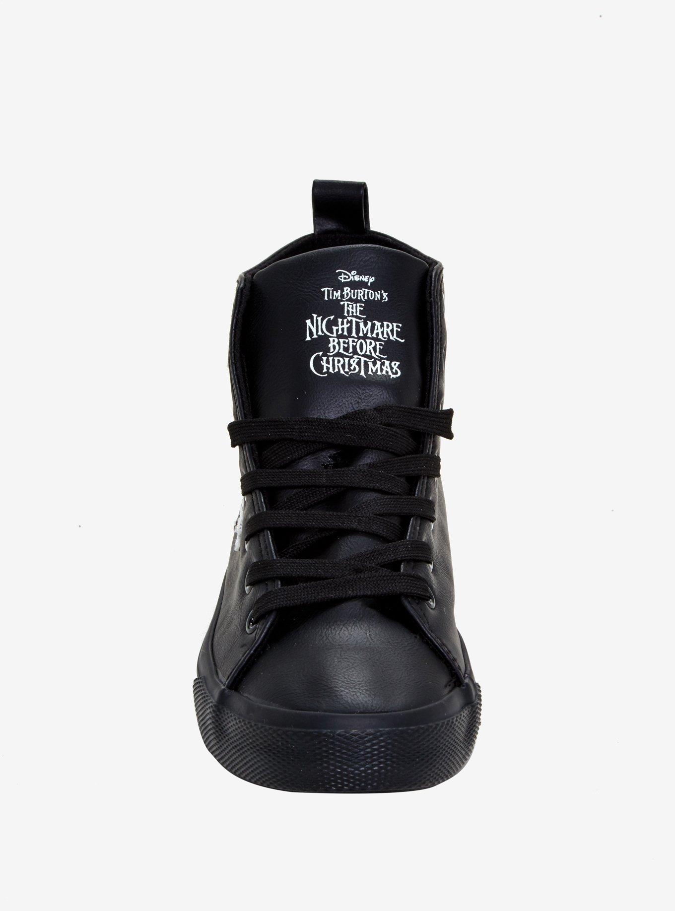 The Nightmare Before Christmas Patches Faux Leather Hi-Top Sneakers, BLACK, alternate