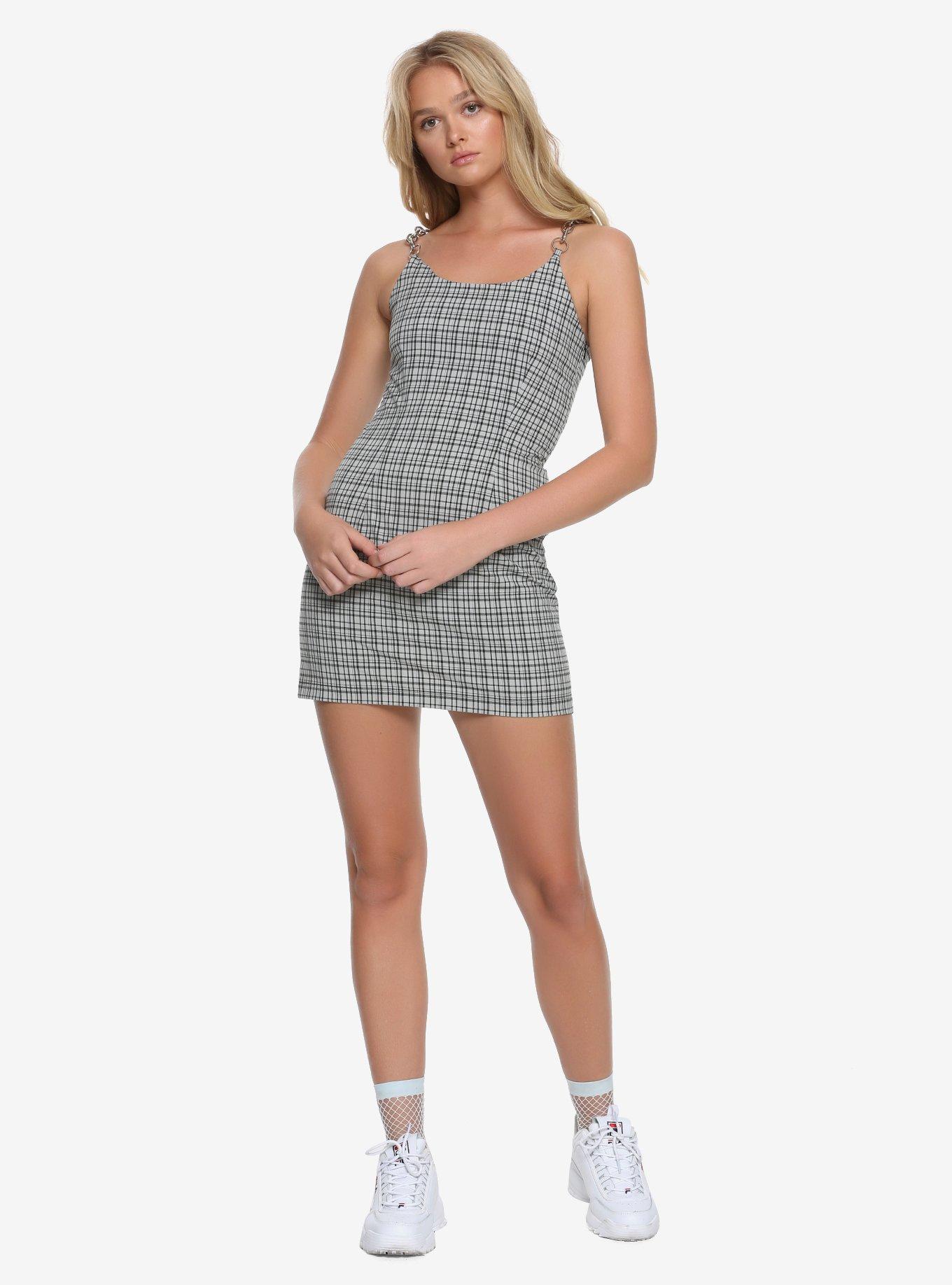 The Ragged Priest Grey Plaid Dress, , alternate