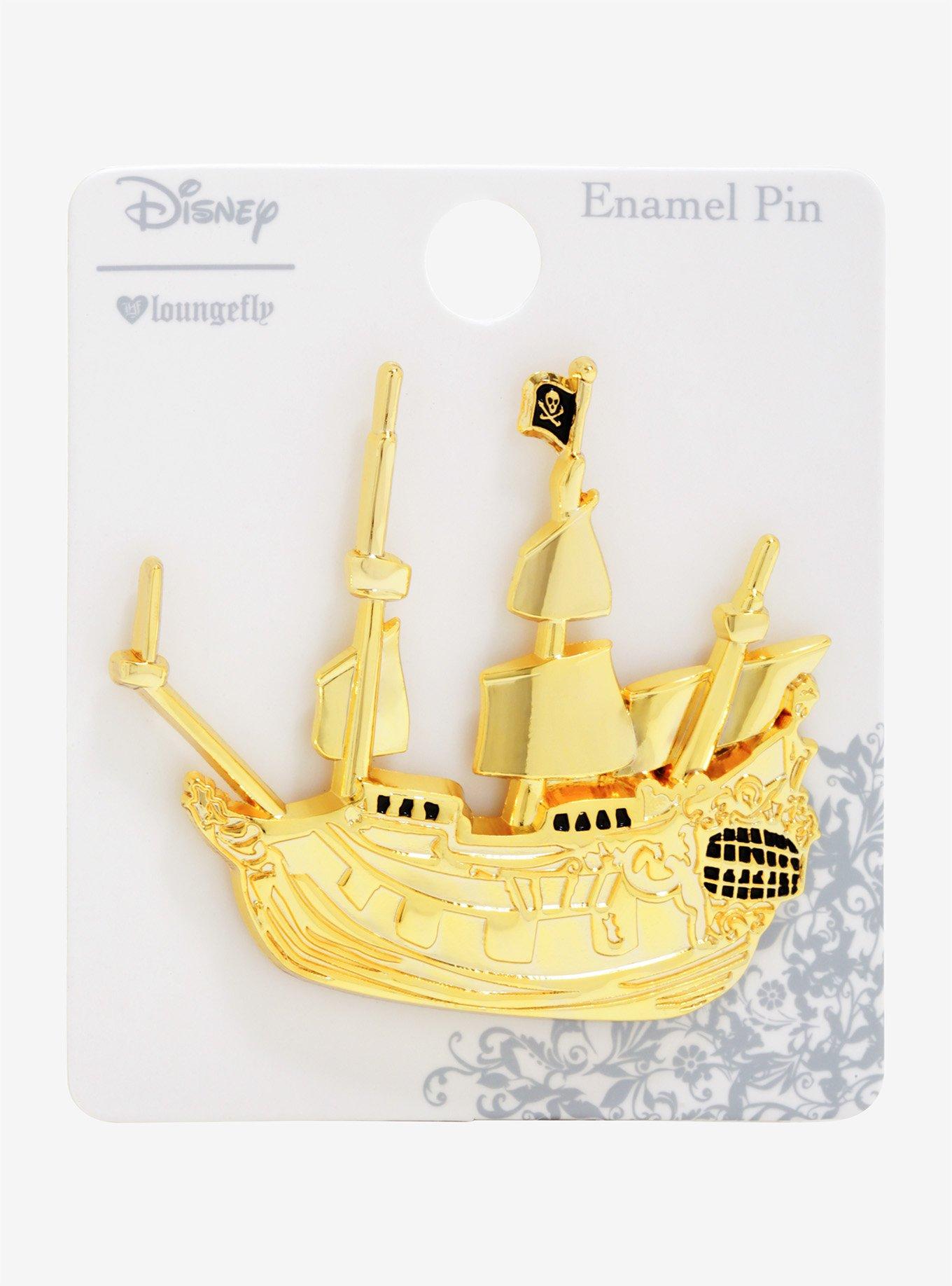Disney Peter Pan Gold Jolly Roger Enamel Pin - BoxLunch Exclusive, , alternate