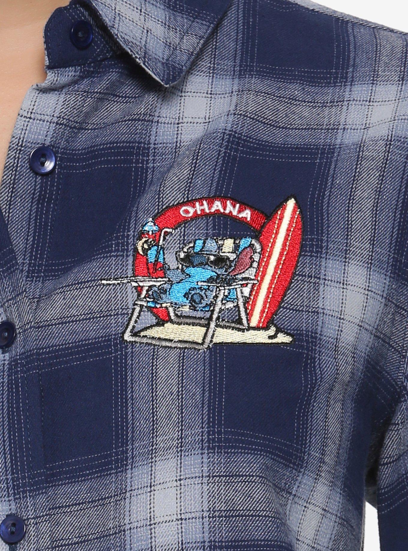 Disney Lilo & Stitch Beach Chair Flannel Womens Woven Button-Up - BoxLunch Exclusive, , alternate