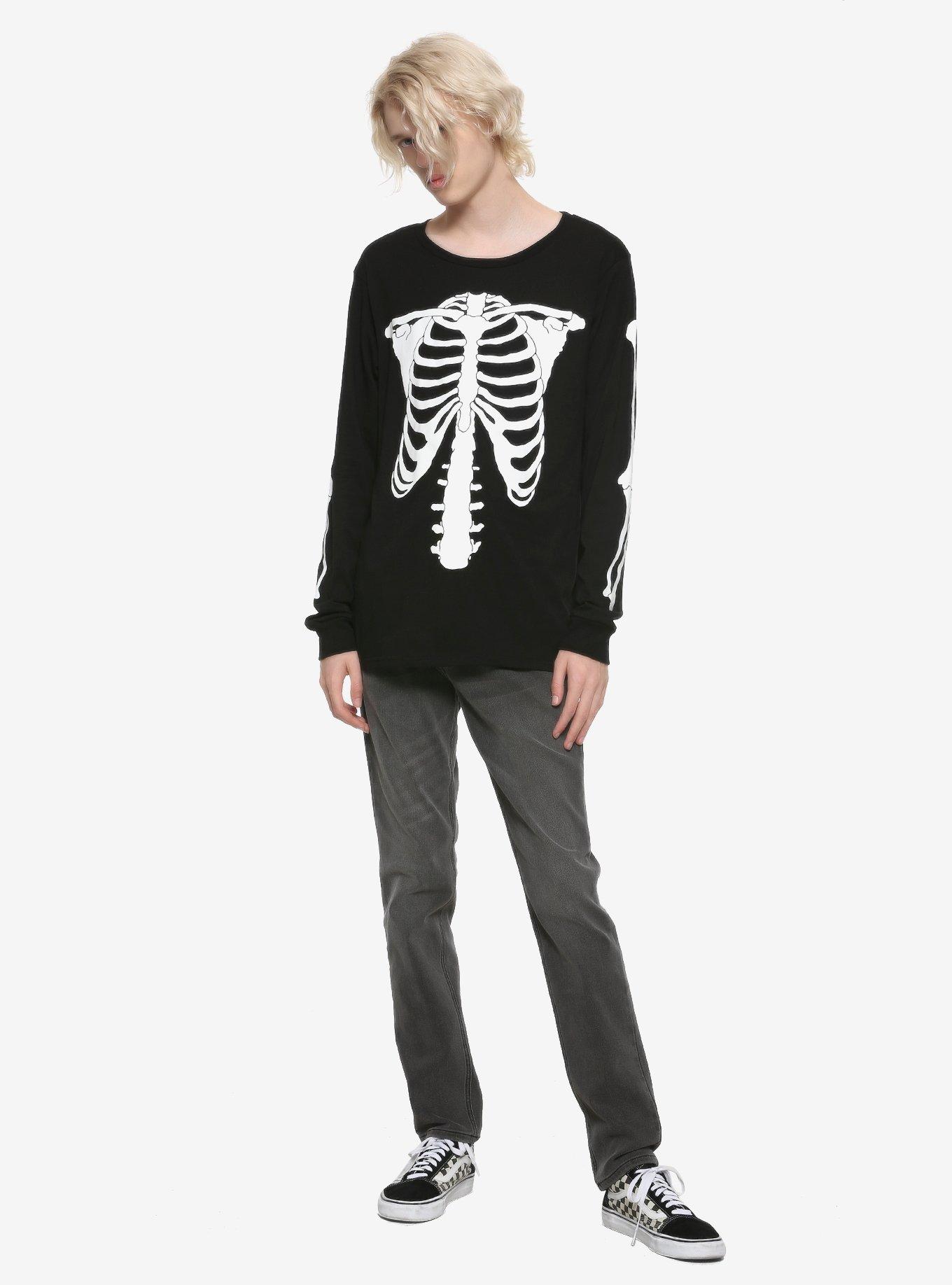 Glow-In-The-Dark Skeleton Long-Sleeve T-Shirt, , alternate