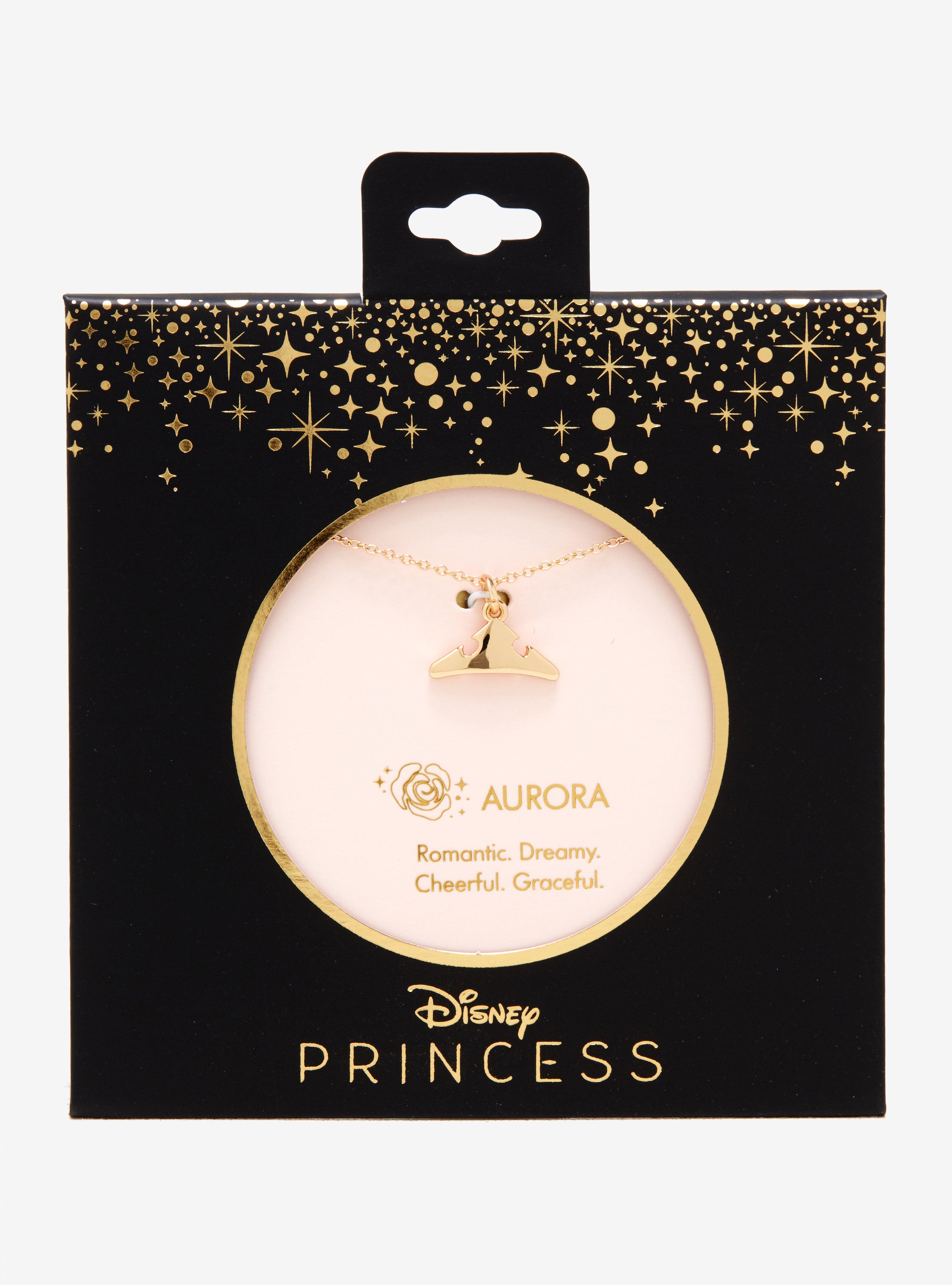 Disney Princess Aurora Dainty Charm Necklace, , alternate
