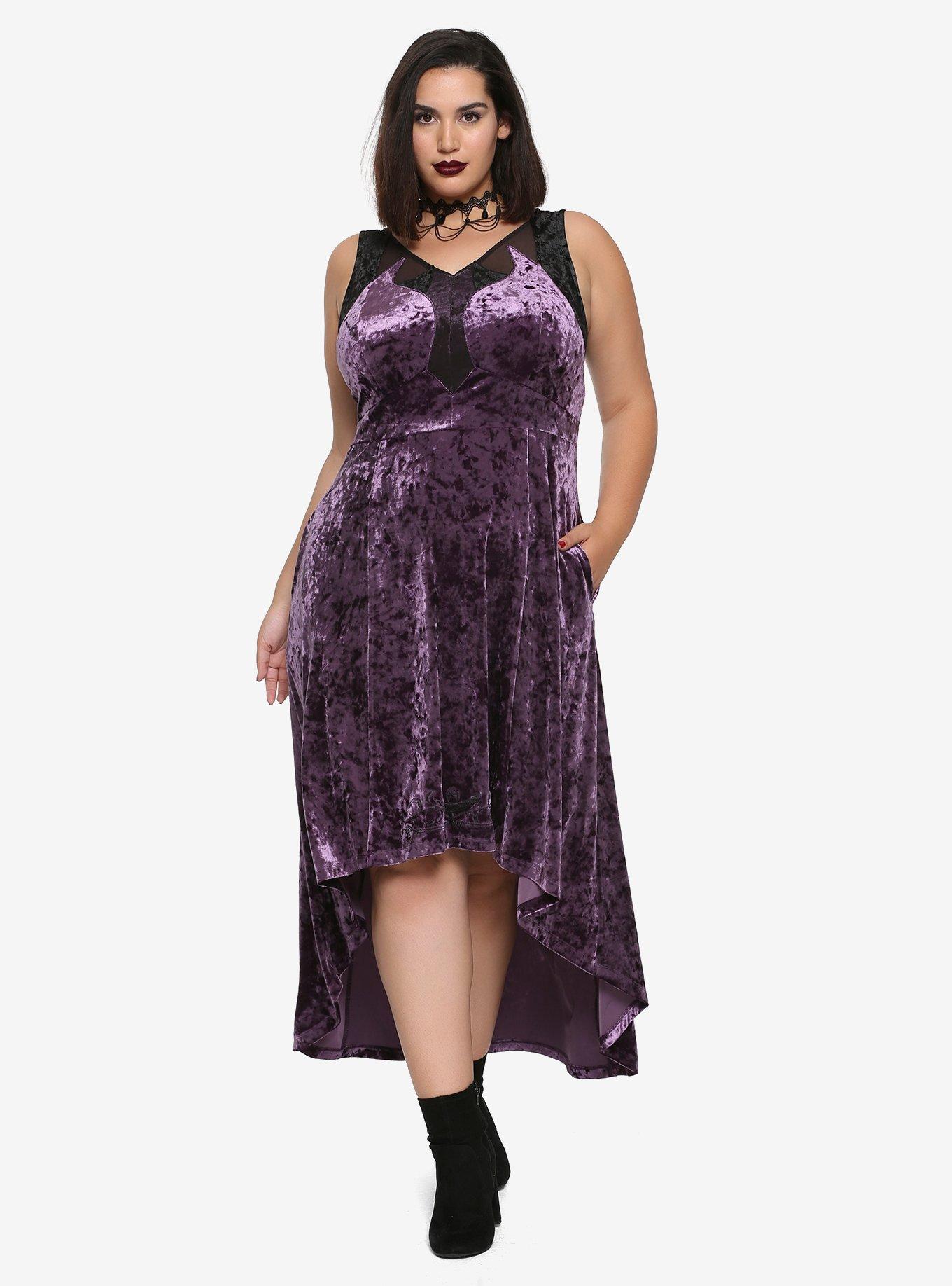 Sailor Moon Queen Beryl Velvet Hi-Low Hem Dress Plus Size Hot Topic Exclusive, , alternate