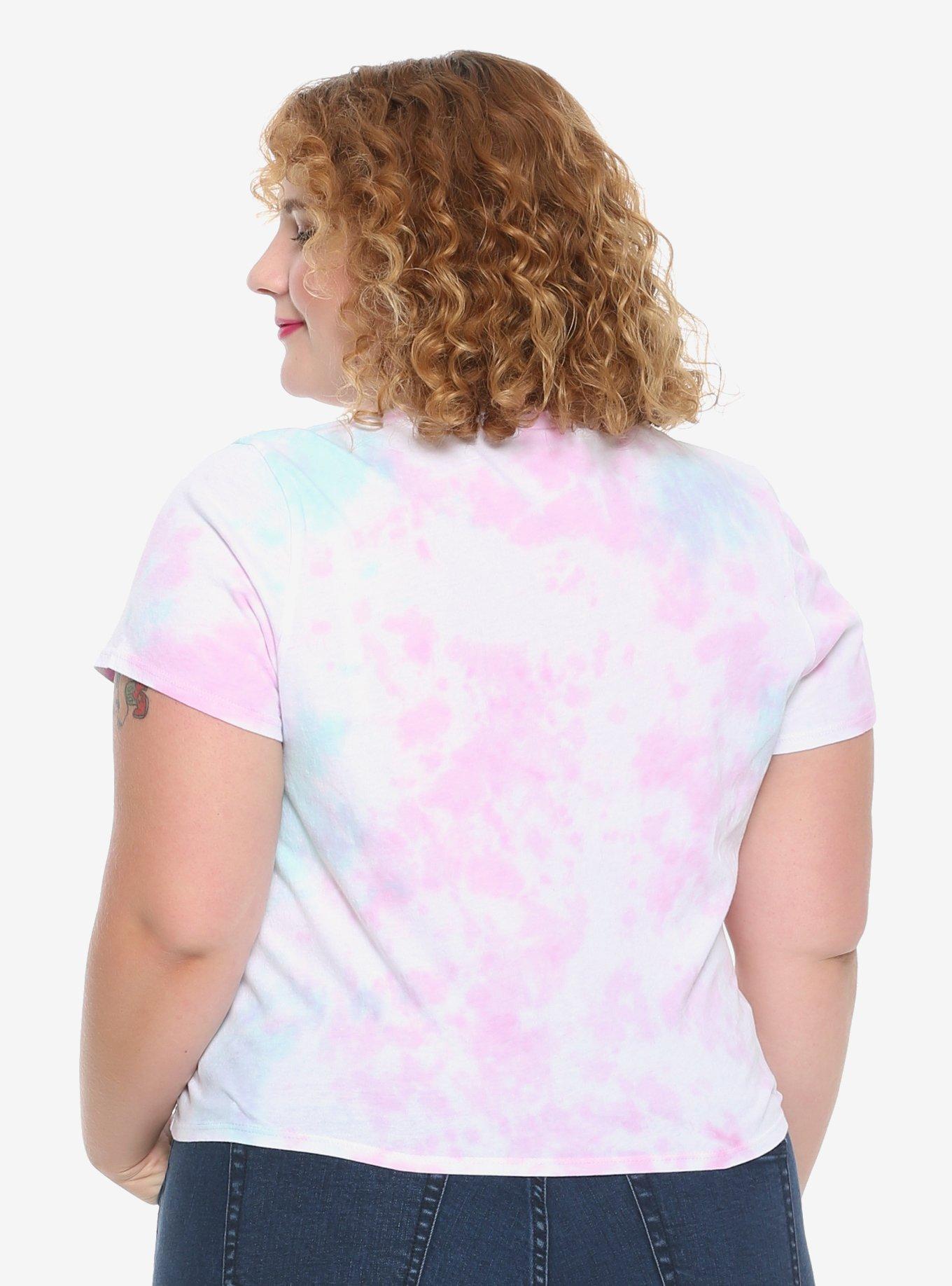 Pusheen Tie-Dye Rainbow Tied Girls Crop T-Shirt Plus Size, , alternate