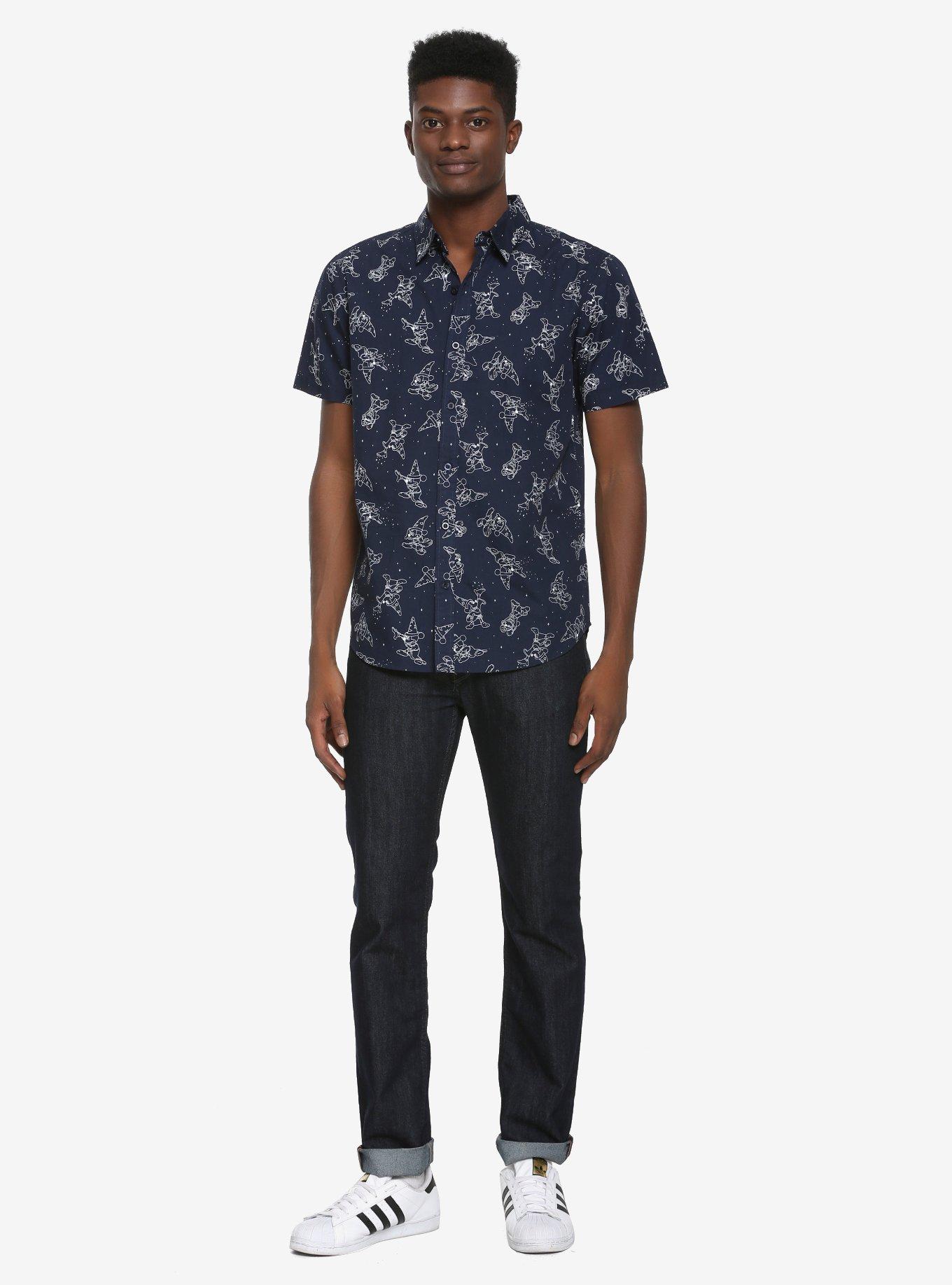 Our Universe Disney Fantasia Sorcerer Mickey Woven Button-Up, , alternate