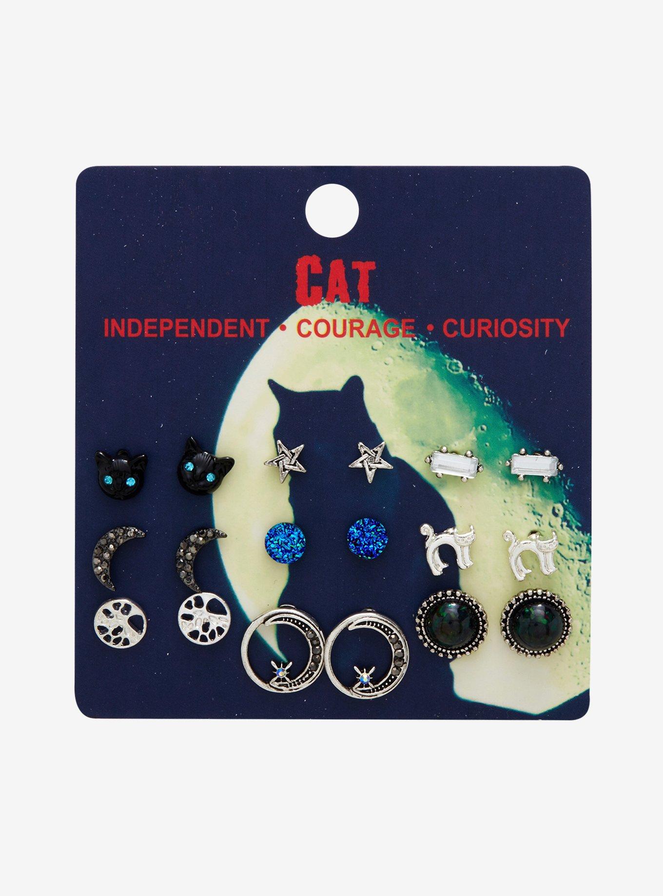 Cat Earring Set, , alternate