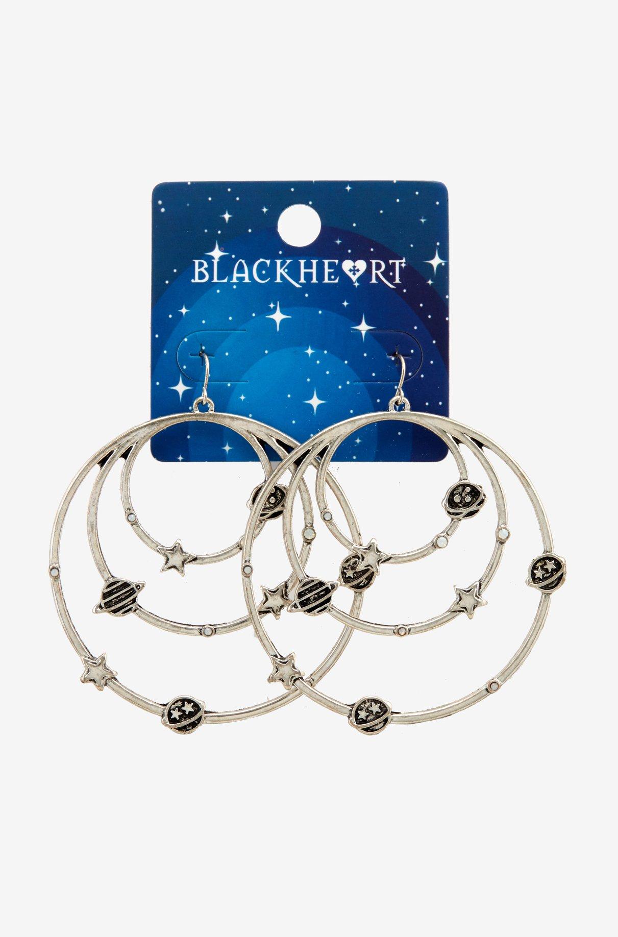 Blackheart Planetary Hoop Earrings, , alternate