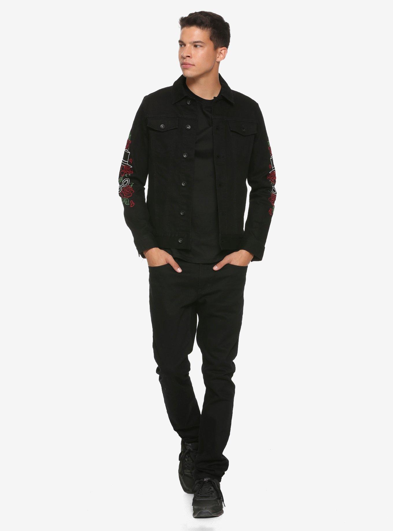 Sailor Moon Tuxedo Mask Embroidered Black Denim Jacket Hot Topic Exclusive, , alternate