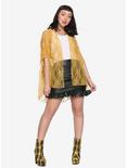 Mustard Yellow Short-Sleeve Lace Kimono, , alternate