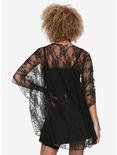 Black Lace Short-Sleeve Kimono, , alternate