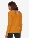 Yellow Twist Front Girls Sweater Top, , alternate