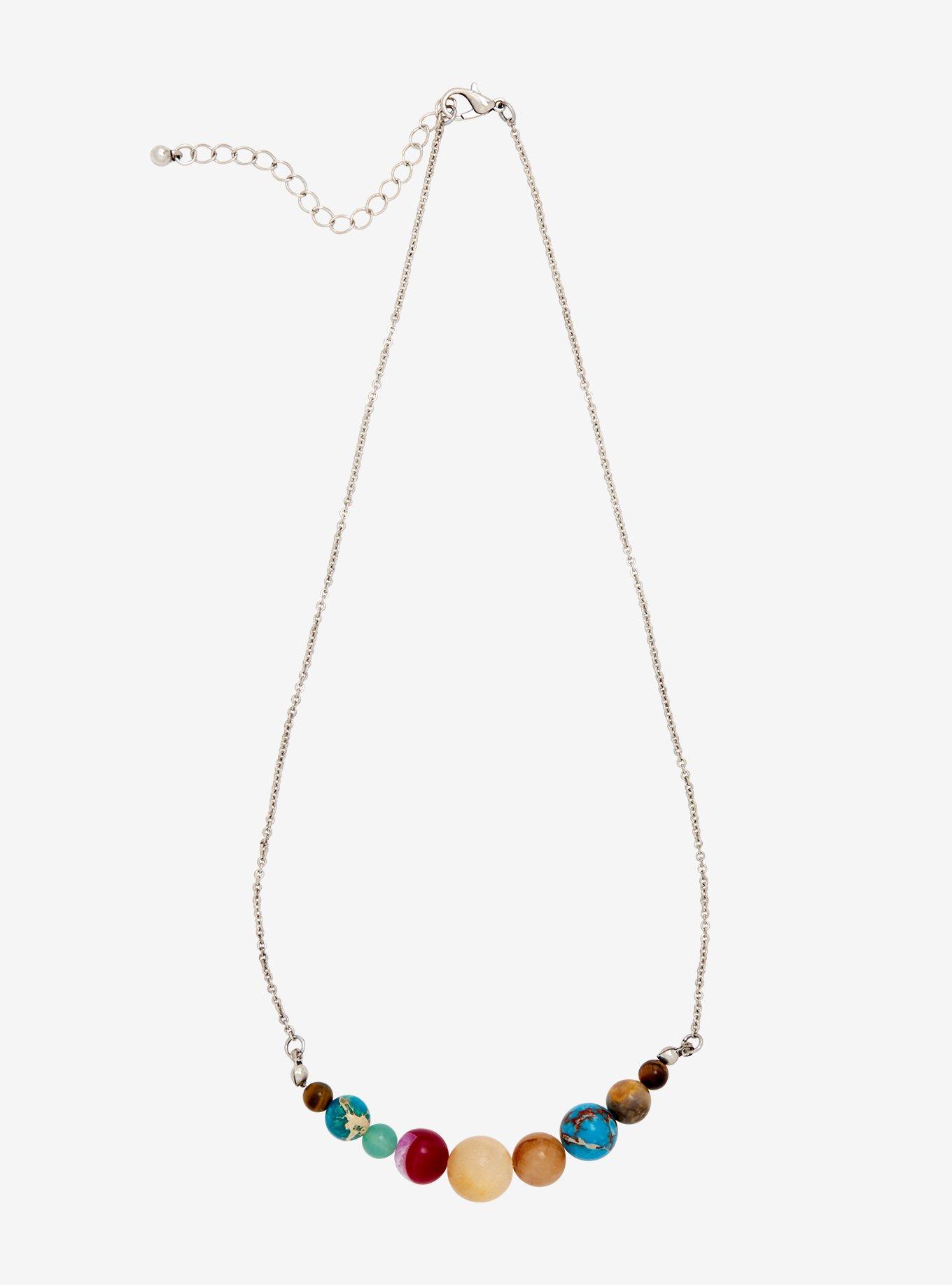 Blackheart Beaded Planet Necklace, , alternate