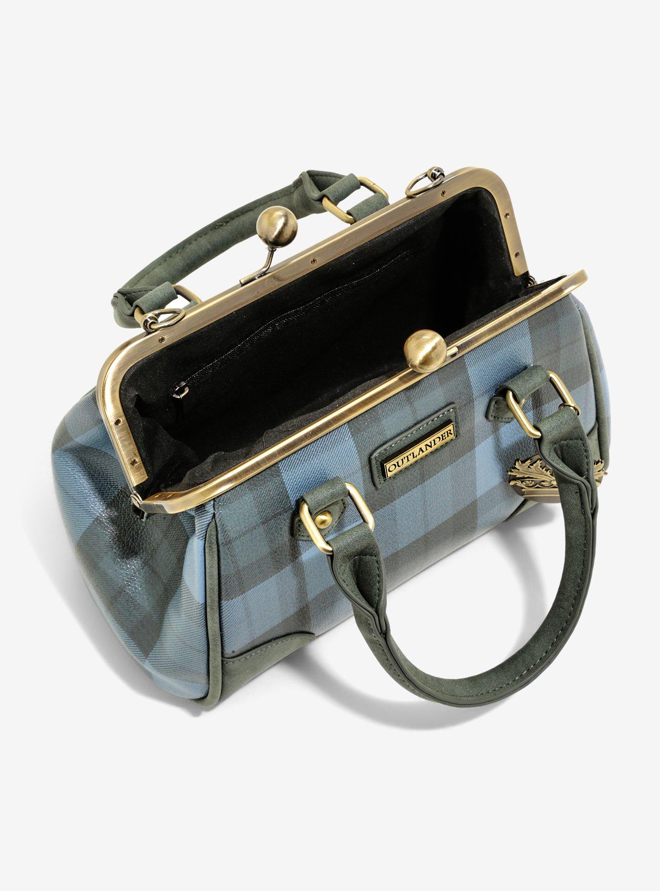 Outlander Fraser Plaid Kisslock Satchel, , alternate