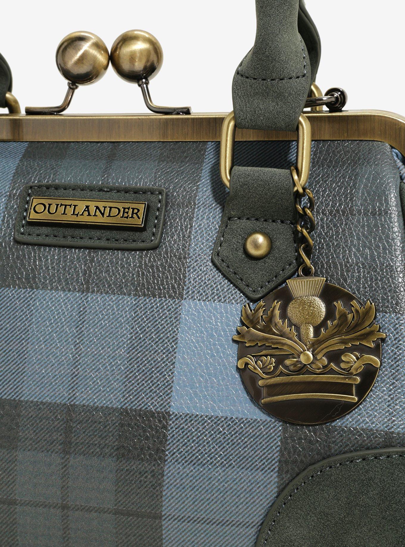 Outlander Fraser Plaid Kisslock Satchel, , alternate