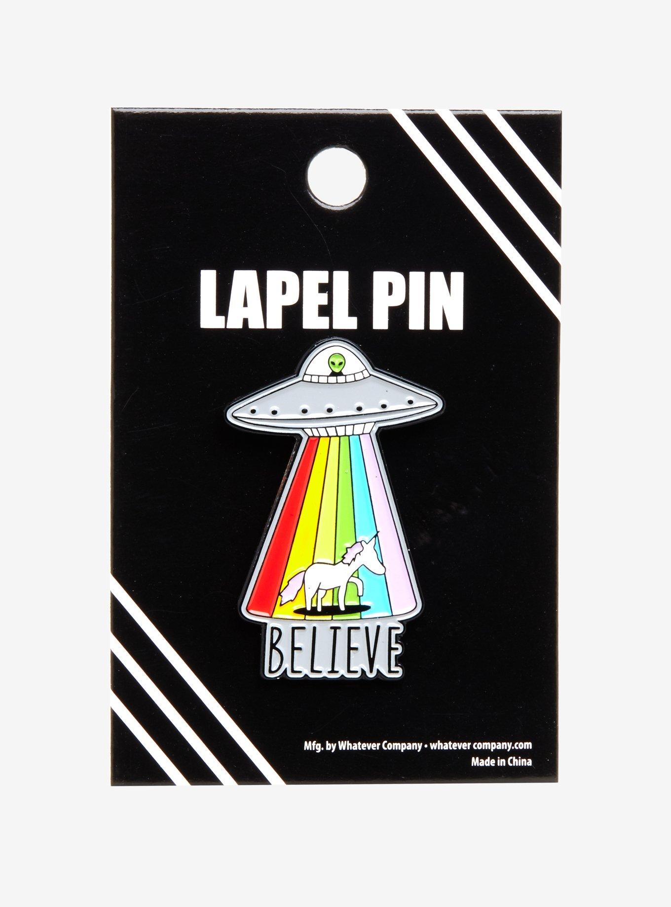 UFO Unicorn Believe Enamel Pin, , alternate