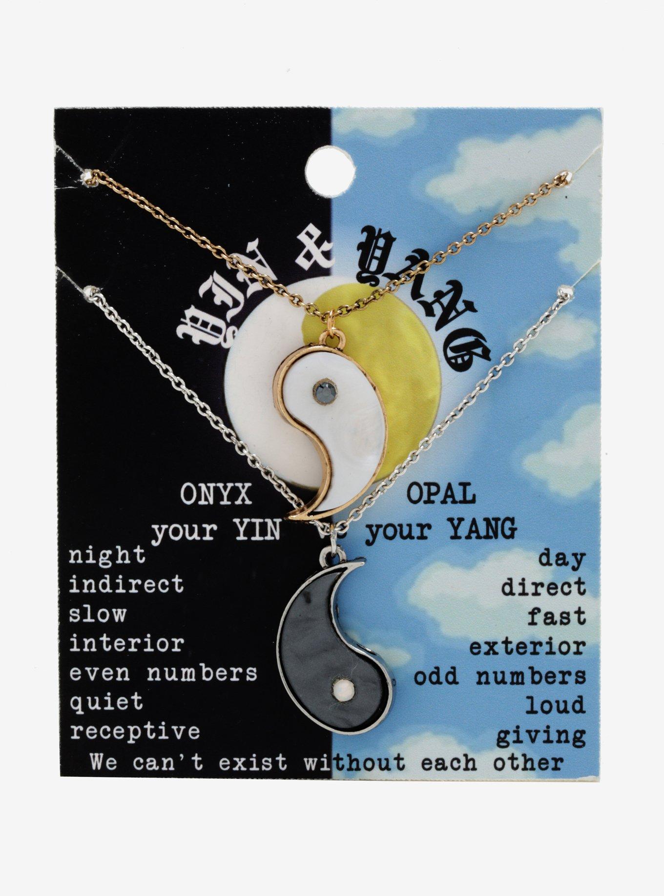 Yin-Yang Onyx & Opal Best Friend Necklace Set, , alternate